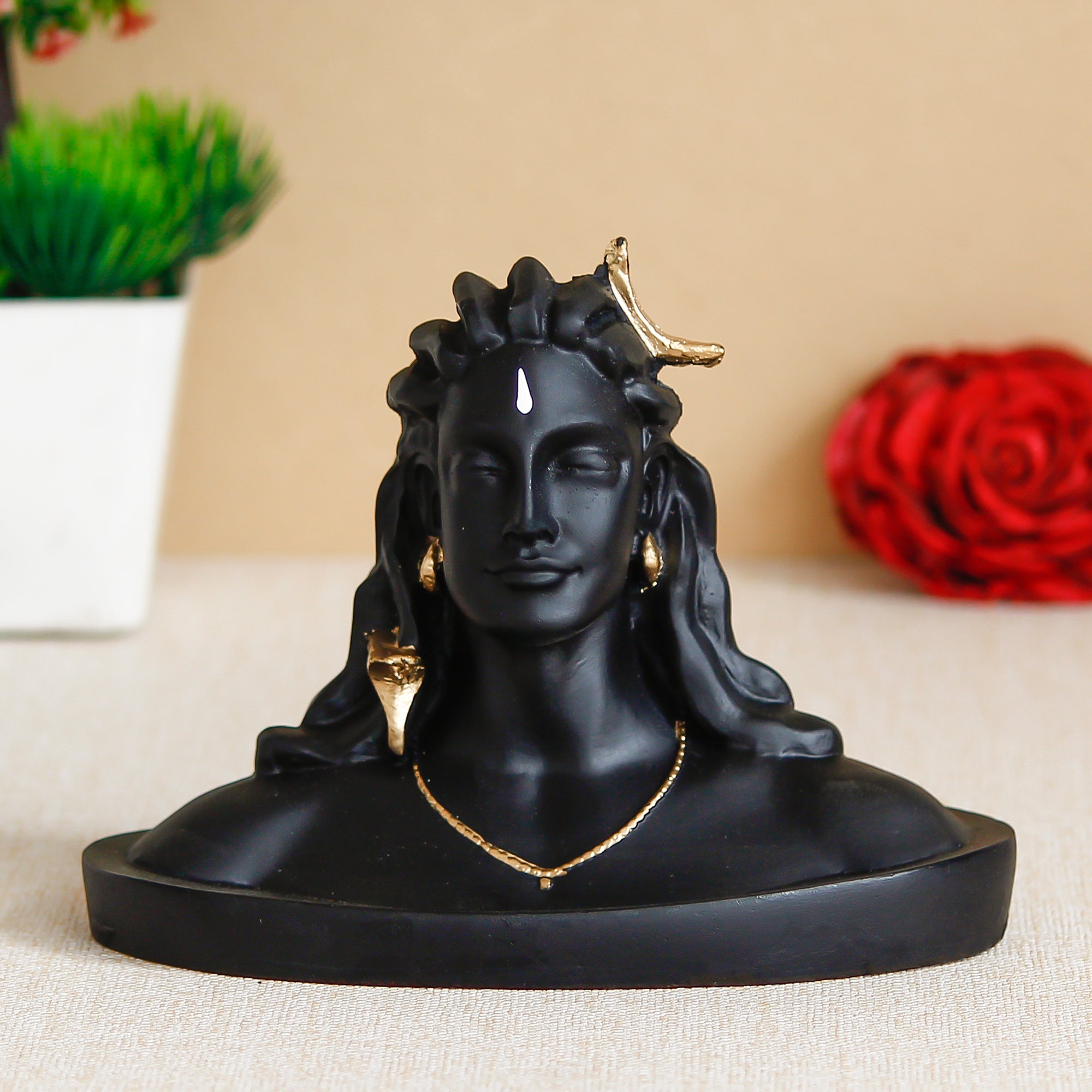 Black Polyresin Handcrafted Adiyogi Lord Shiva Statue