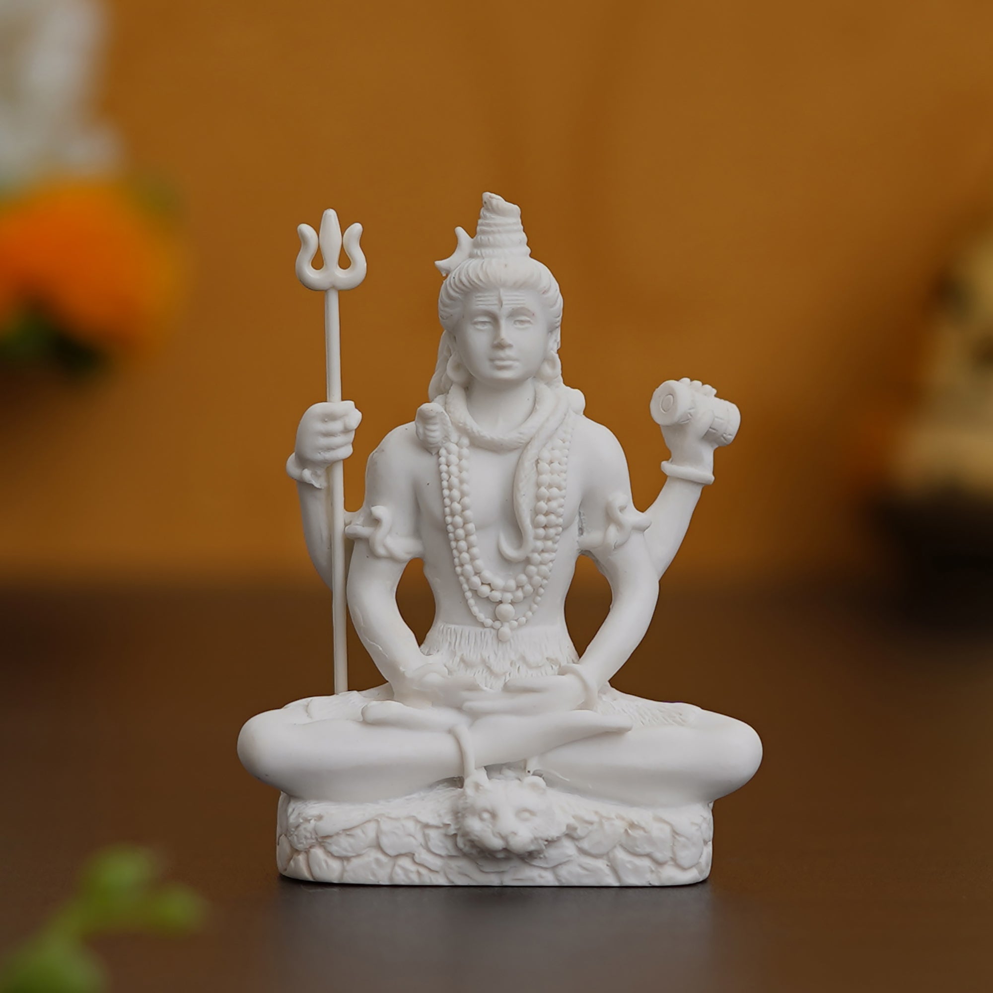 White Polyresin Lord Shiva Statue 1
