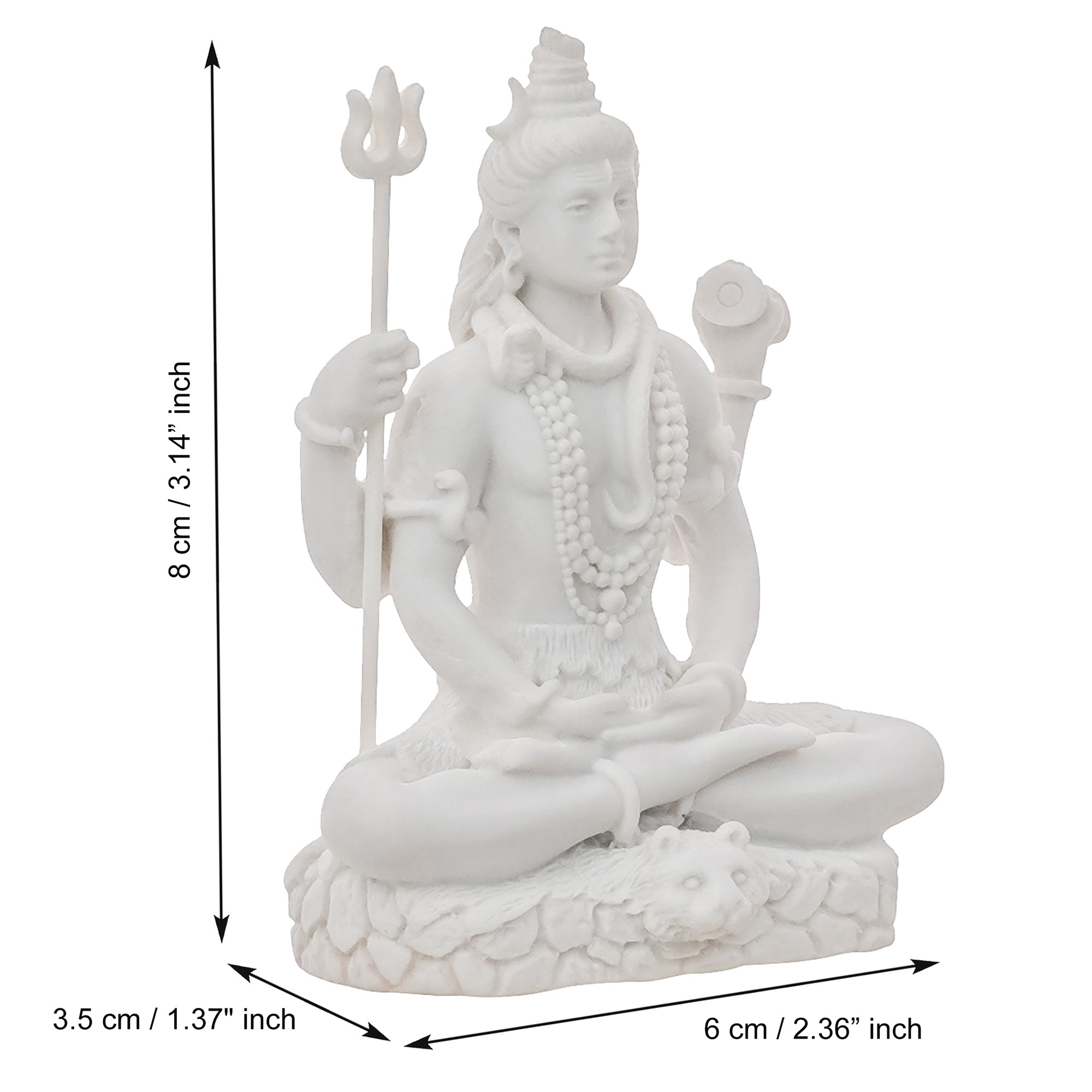 White Polyresin Lord Shiva Statue 3
