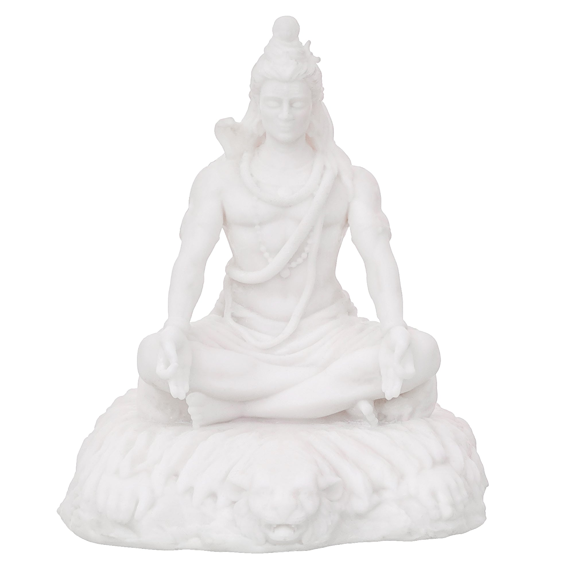 White Polyresin Lord Shiva Sitting Statue 2