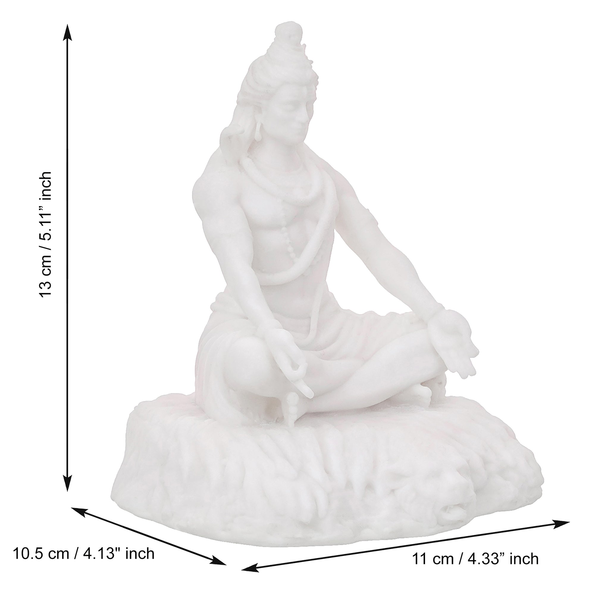 White Polyresin Lord Shiva Sitting Statue 3