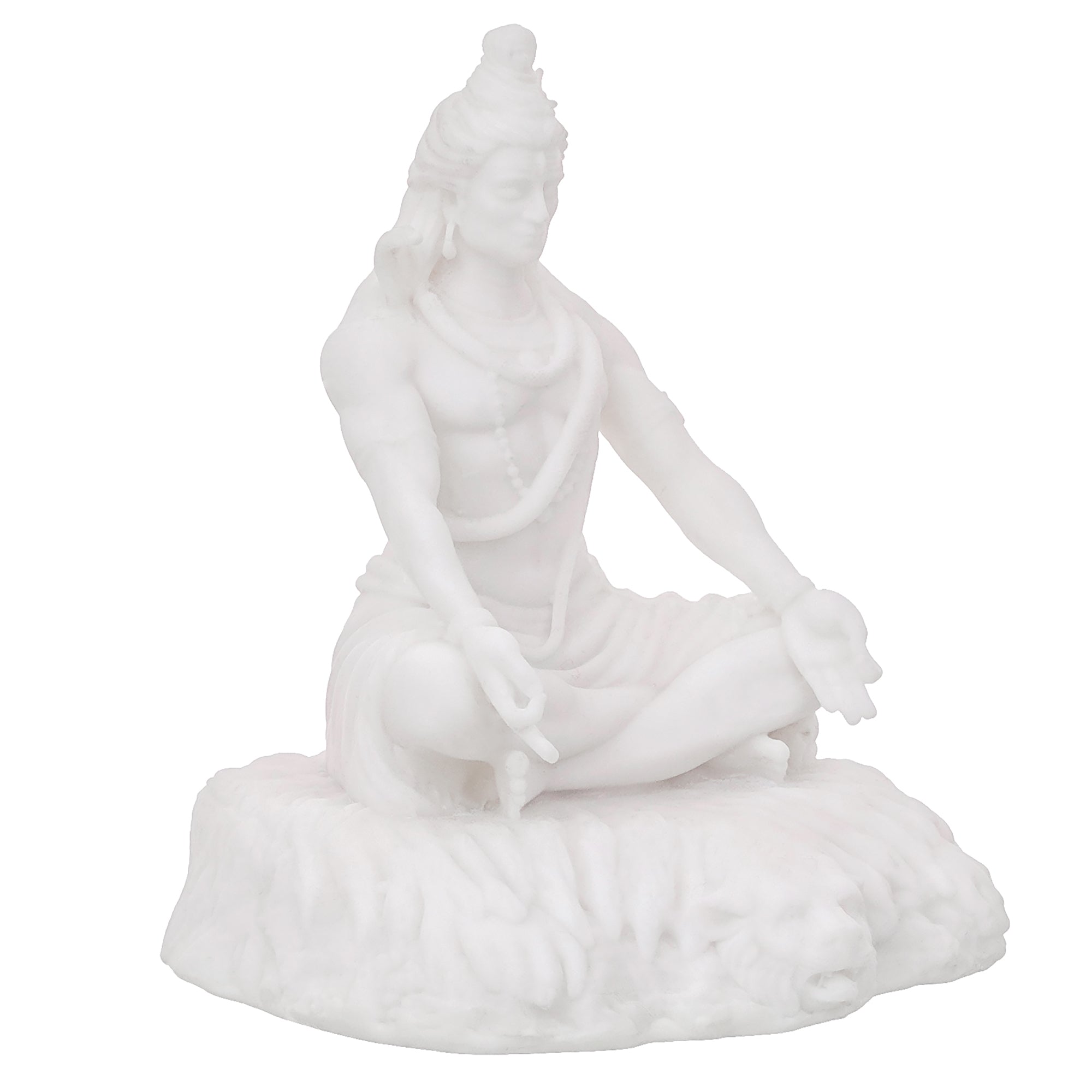 White Polyresin Lord Shiva Sitting Statue 4