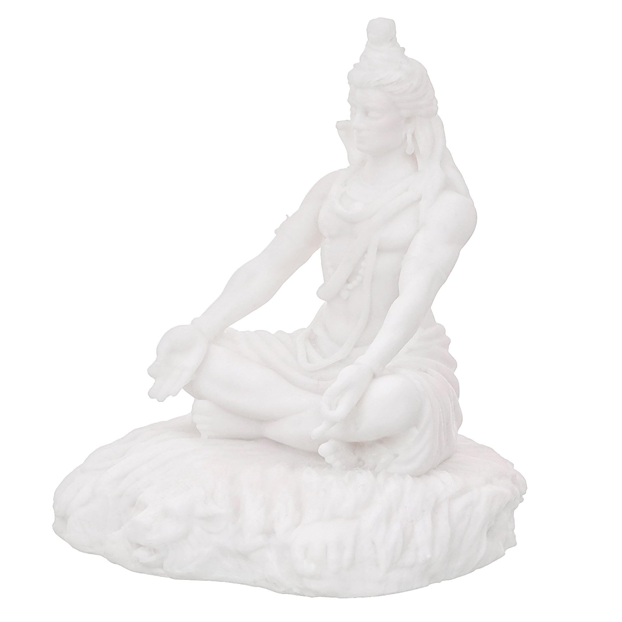 White Polyresin Lord Shiva Sitting Statue 5