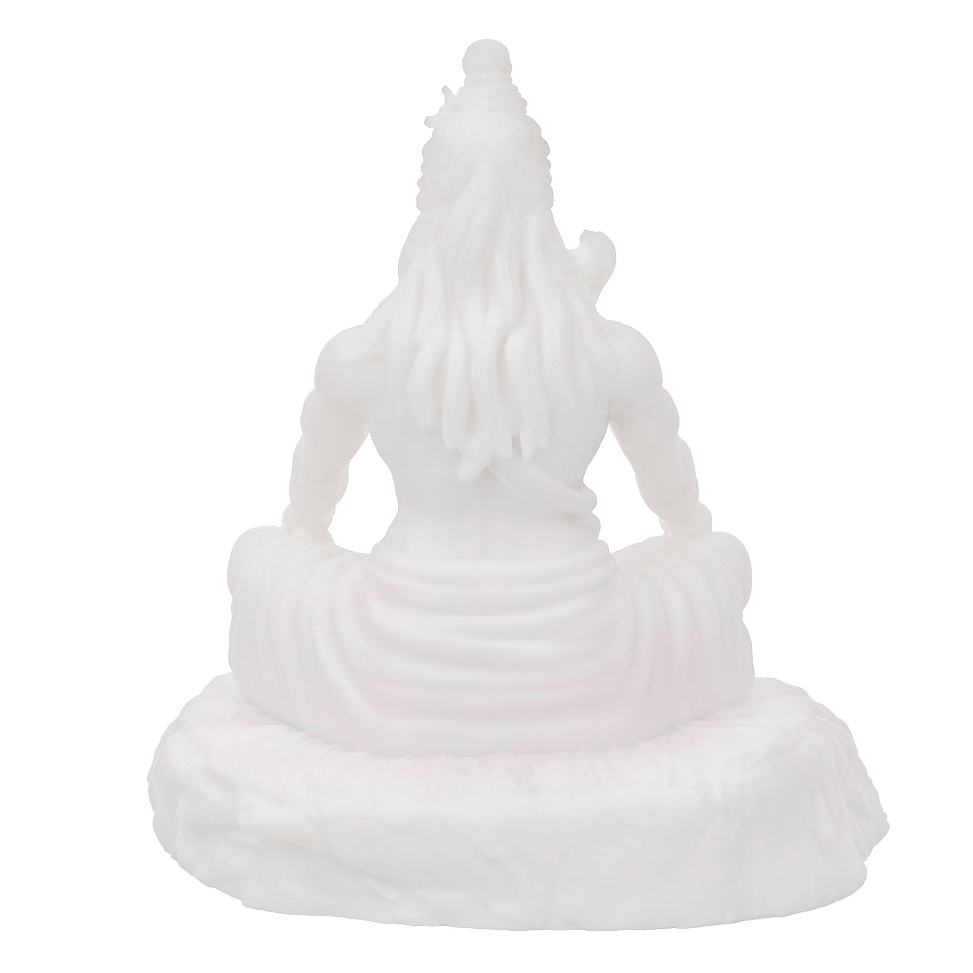 White Polyresin Lord Shiva Sitting Statue 6
