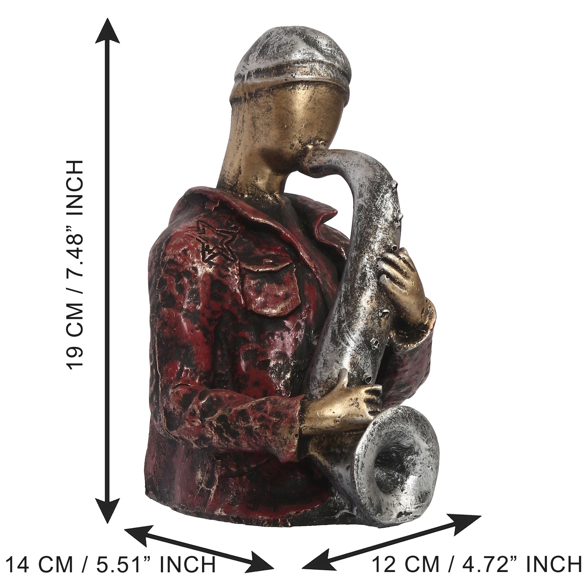 Musician Man Playing Trumpet Musical Instrument Human Figurine Decorative Showpiece 2