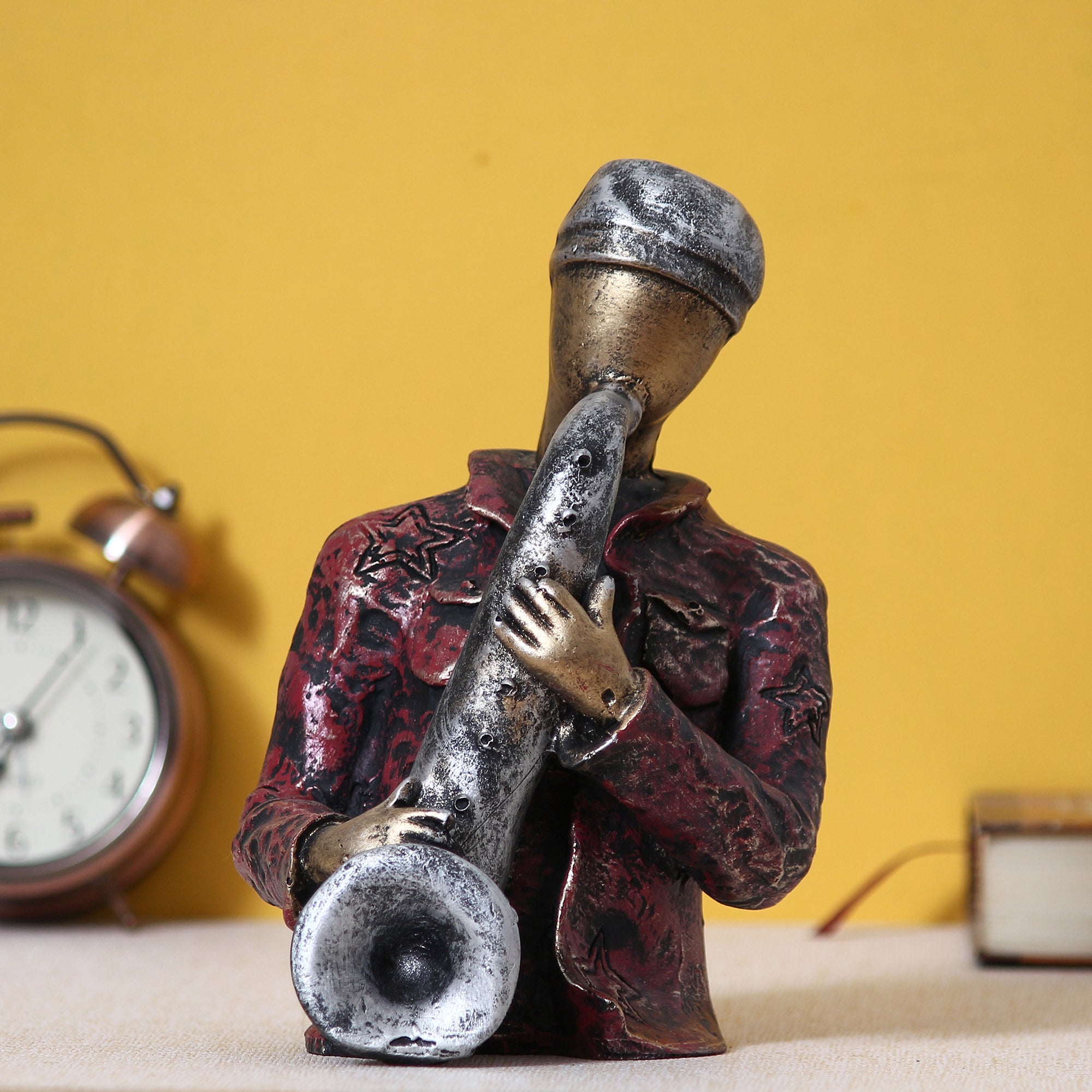 Musician Man Playing Trumpet Musical Instrument Human Figurine Decorative Showpiece 6