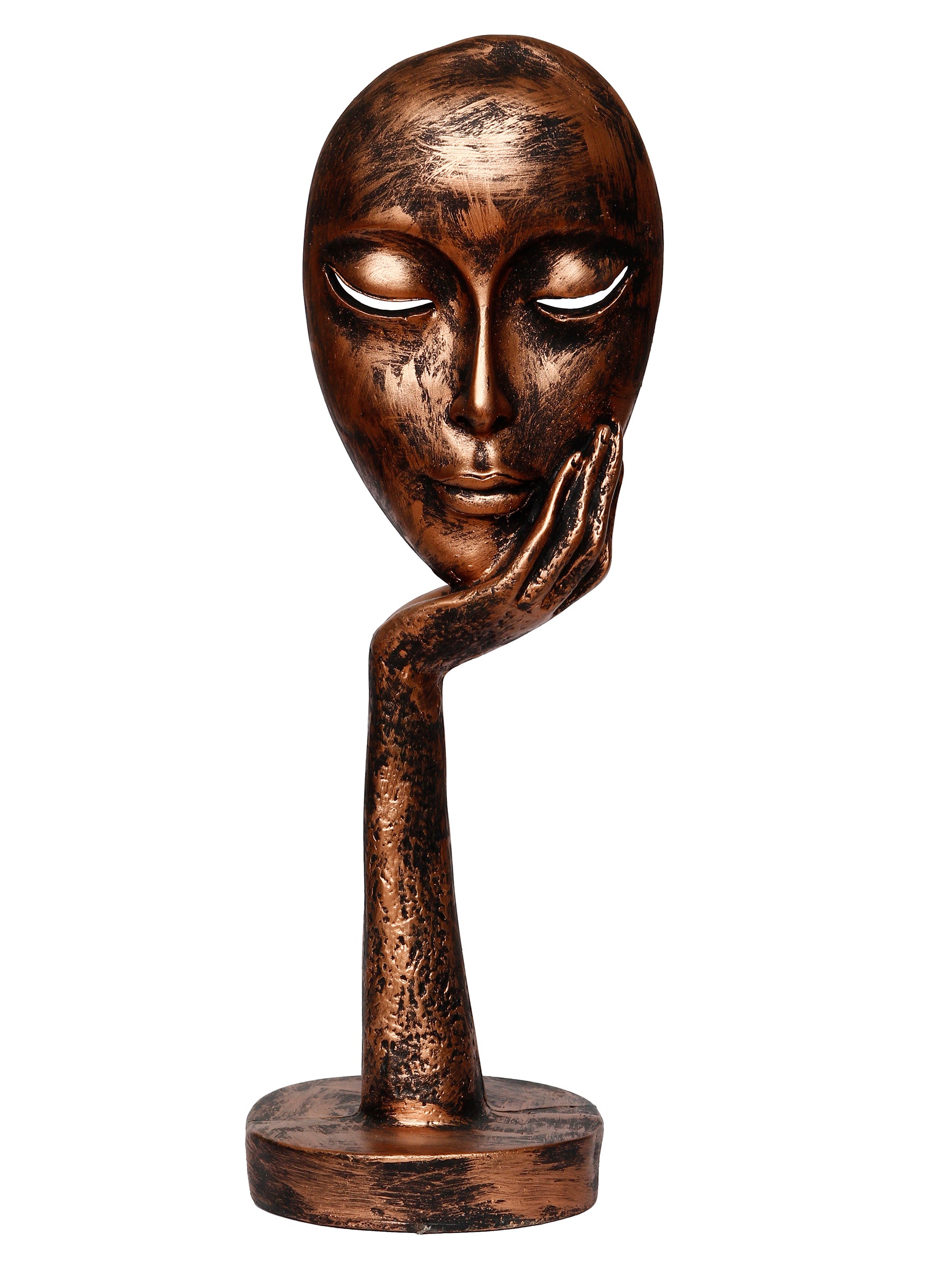 Rustic Look Thinking Lady Face Handcrafted Polyresin Showpiece ...