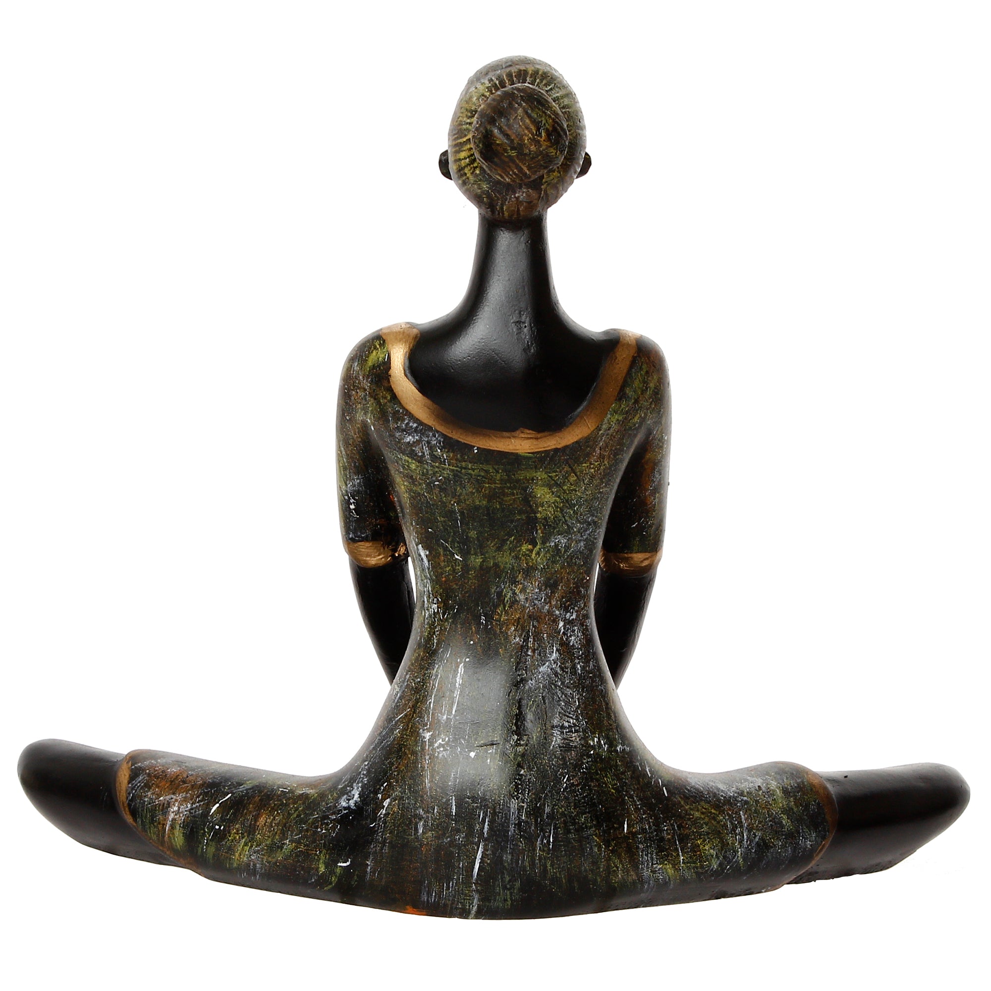 Grey and Black Polyresin Meditating lady in Butterfly Yoga Pose Handcrafted Decorative Showpiece 6