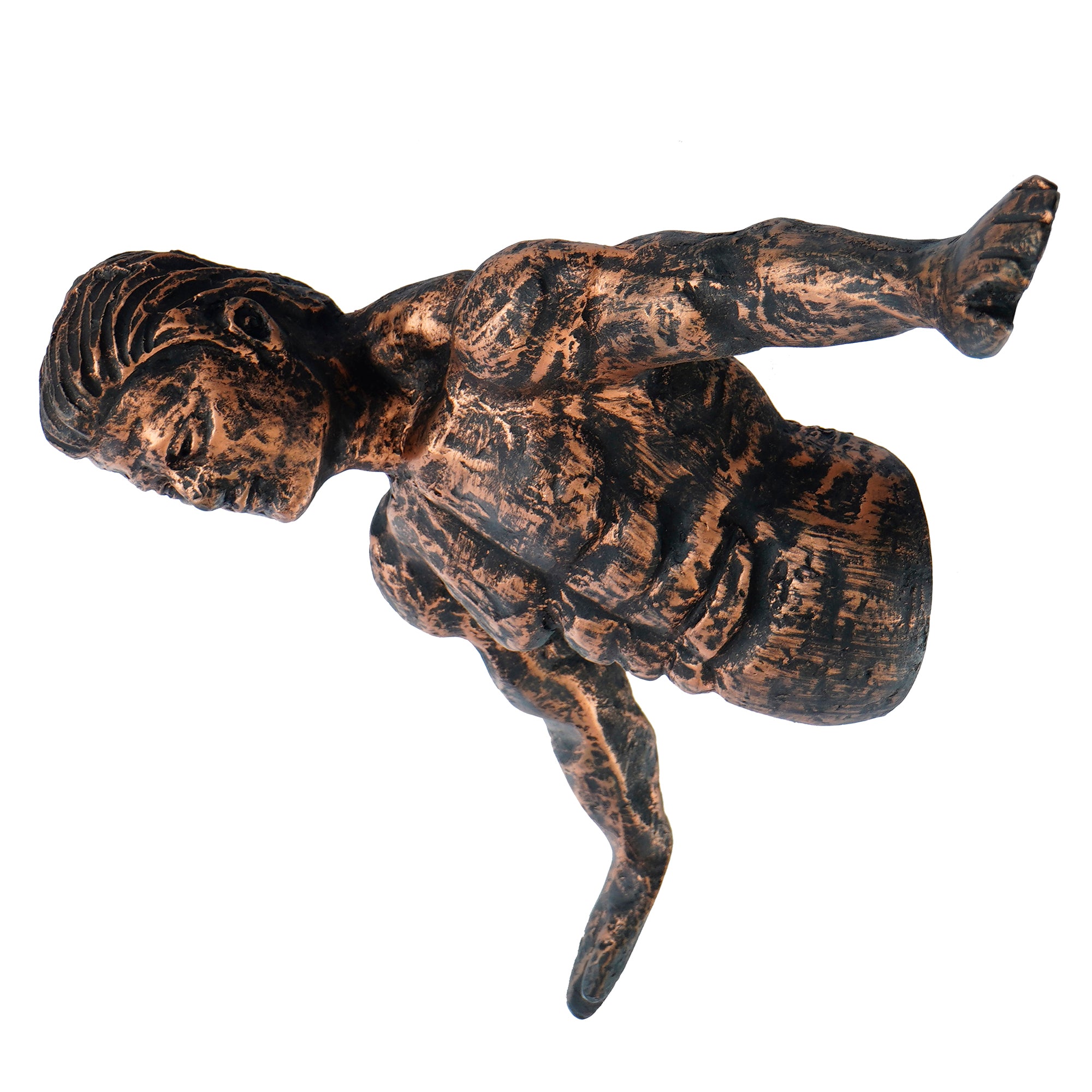 Brown Polyresin Man in Freefall Pose Antique Finish Handcrafted Wall Decorative Showpiece 6