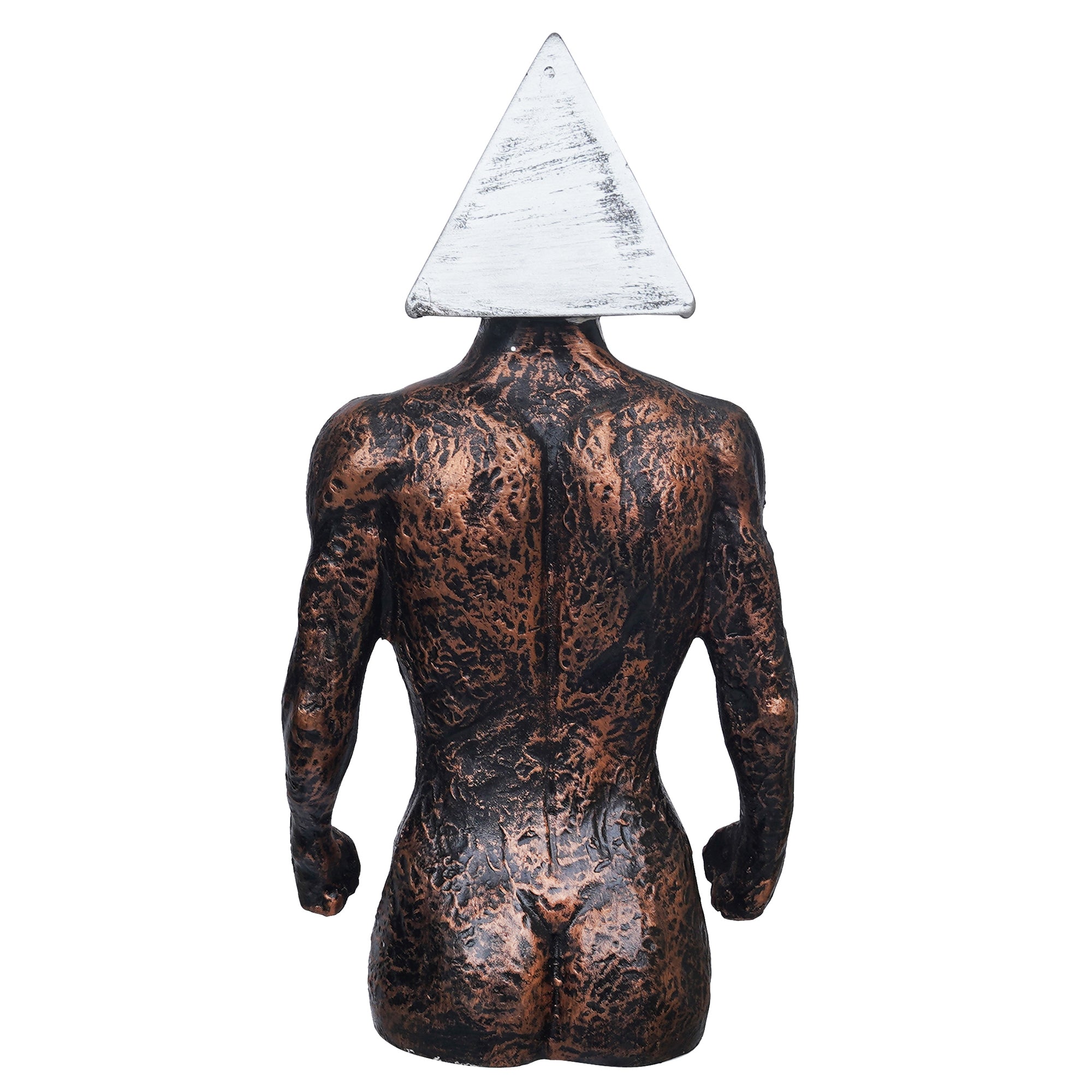 eCraftIndia Copper, Silver Polyresin Men Statue Triangle Sign On Face Human Figurine Decorative Showpiece 8