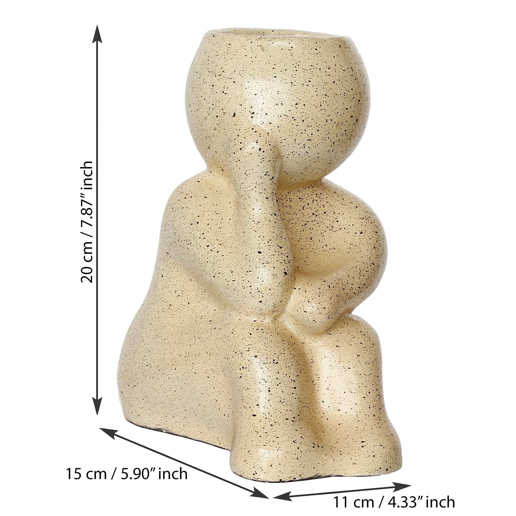 Man in Sitting Pose Ceramic Garden Planter Showpiece 3
