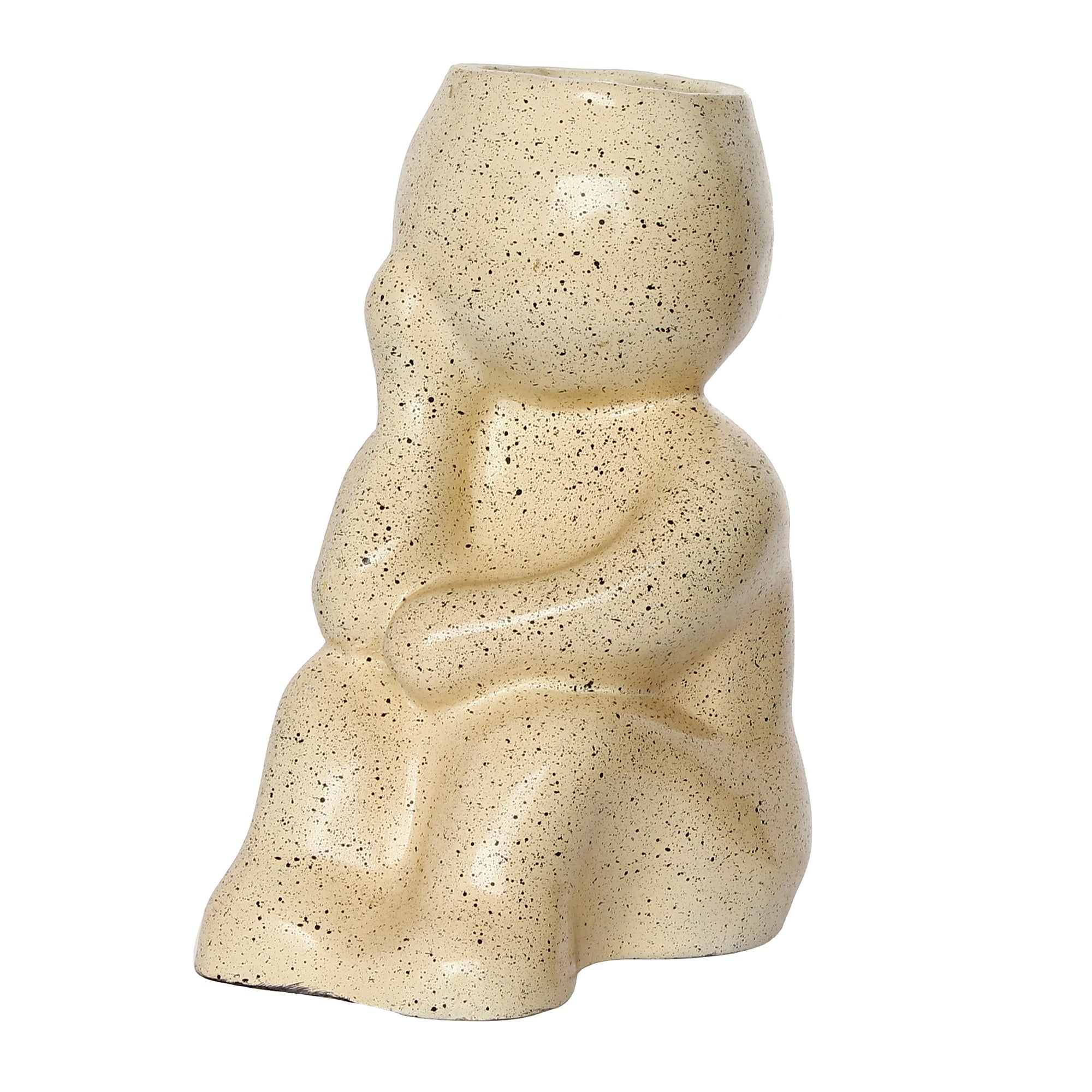 Man in Sitting Pose Ceramic Garden Planter Showpiece 5