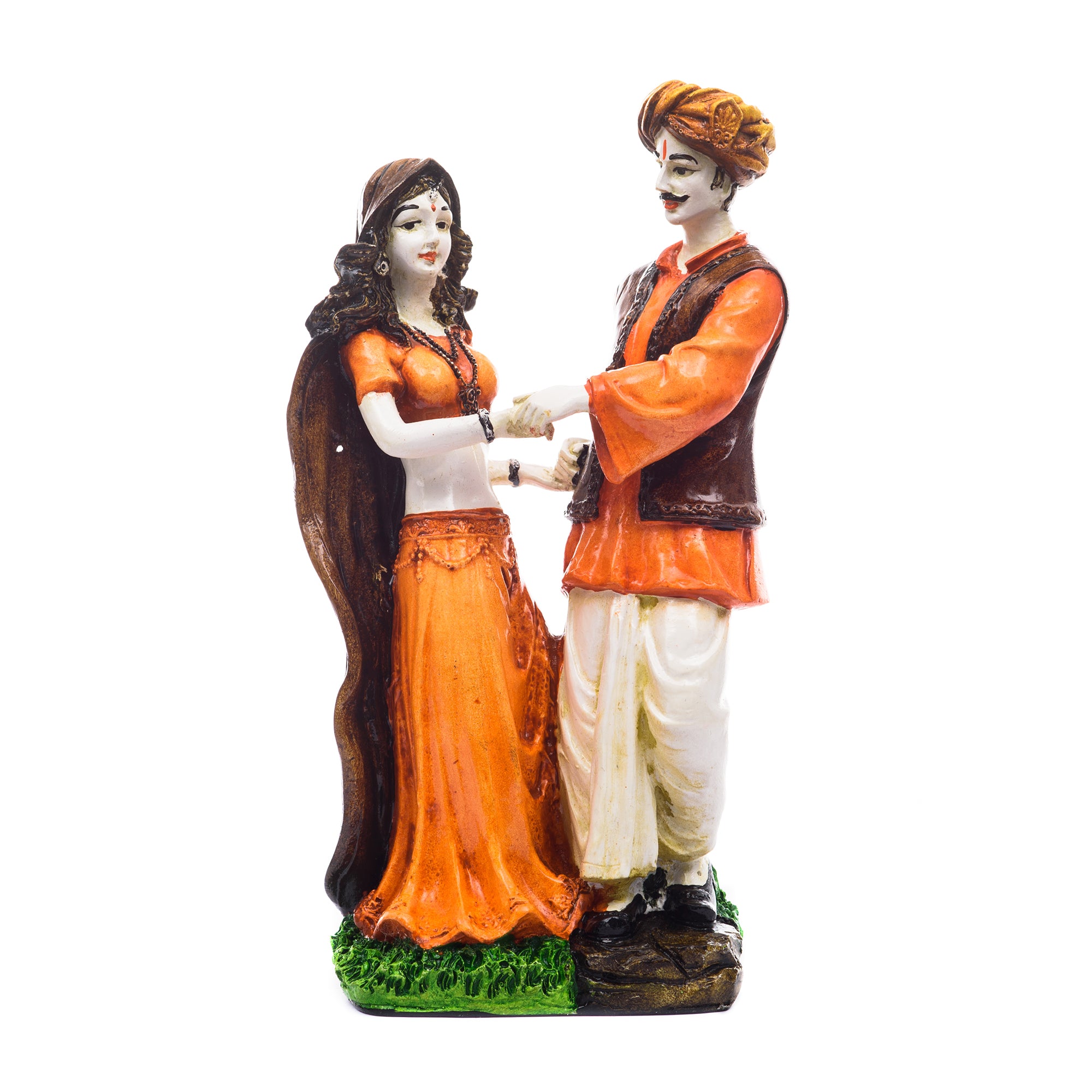 Polyresin Rajasthani Man And Women Statue Decorative Human Figurines Home Decor Showpiece