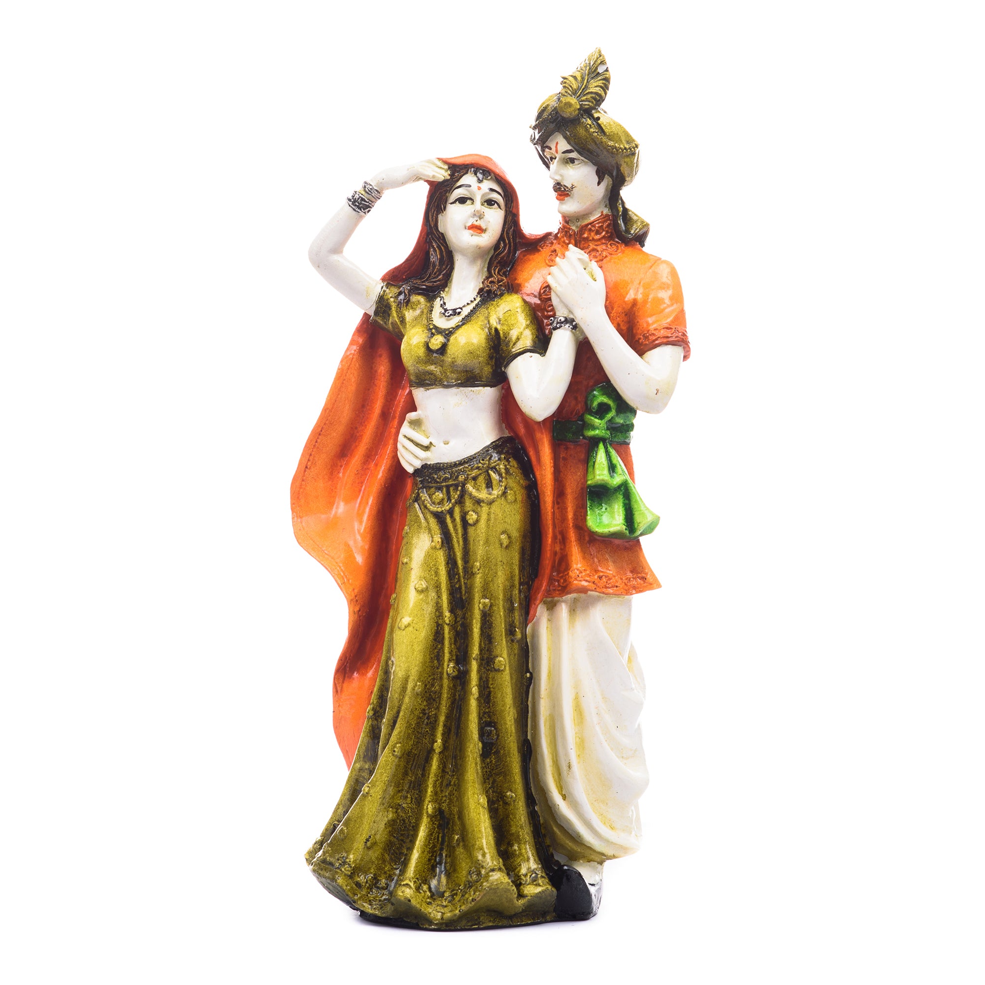 Polyresin Rajasthani Man And Women Statue Handcrafted Human Figurines Decorative Showpiece