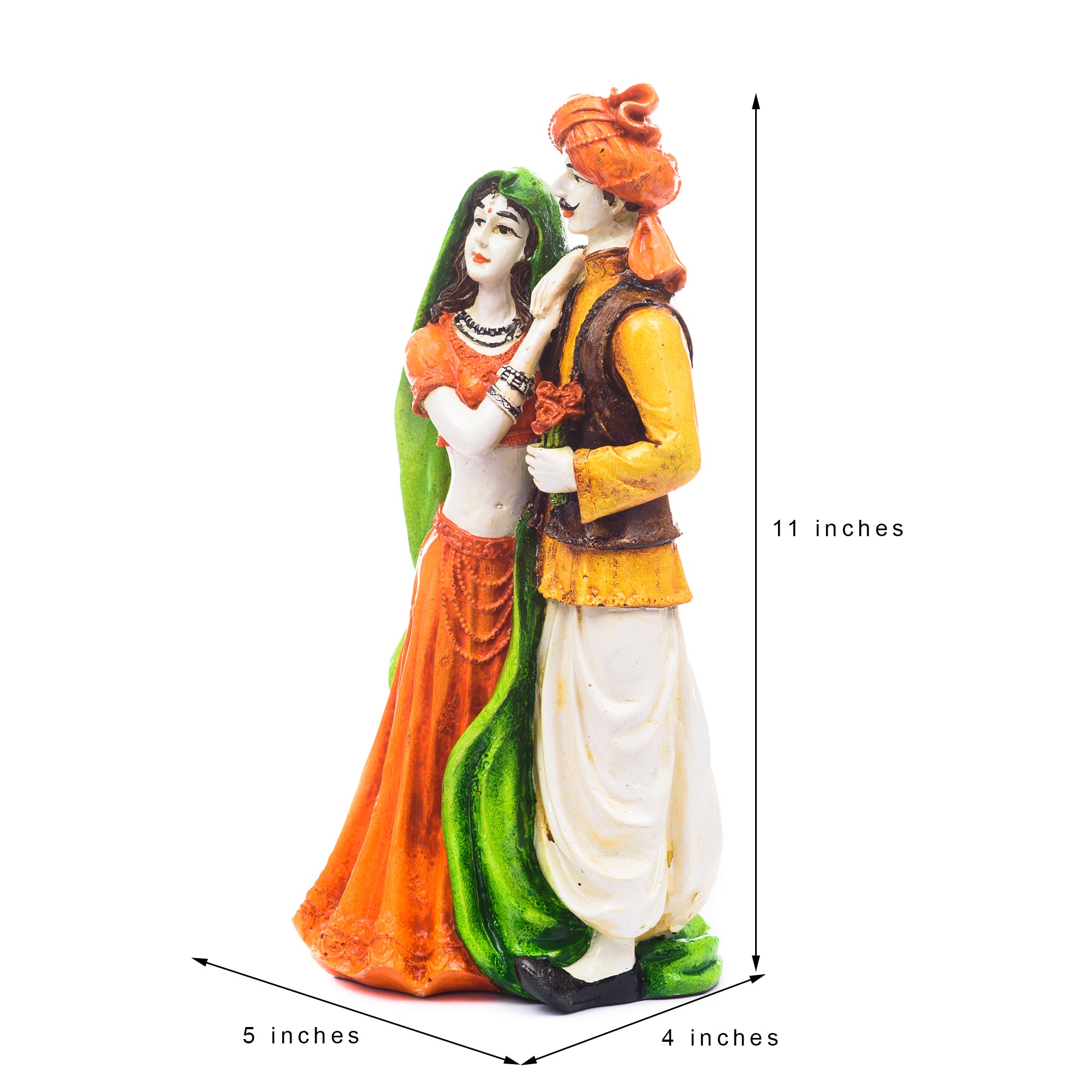 Polyresin Rajasthani Man And Women Statue Handcrafted Human Figurines Decorative Showpiece 1