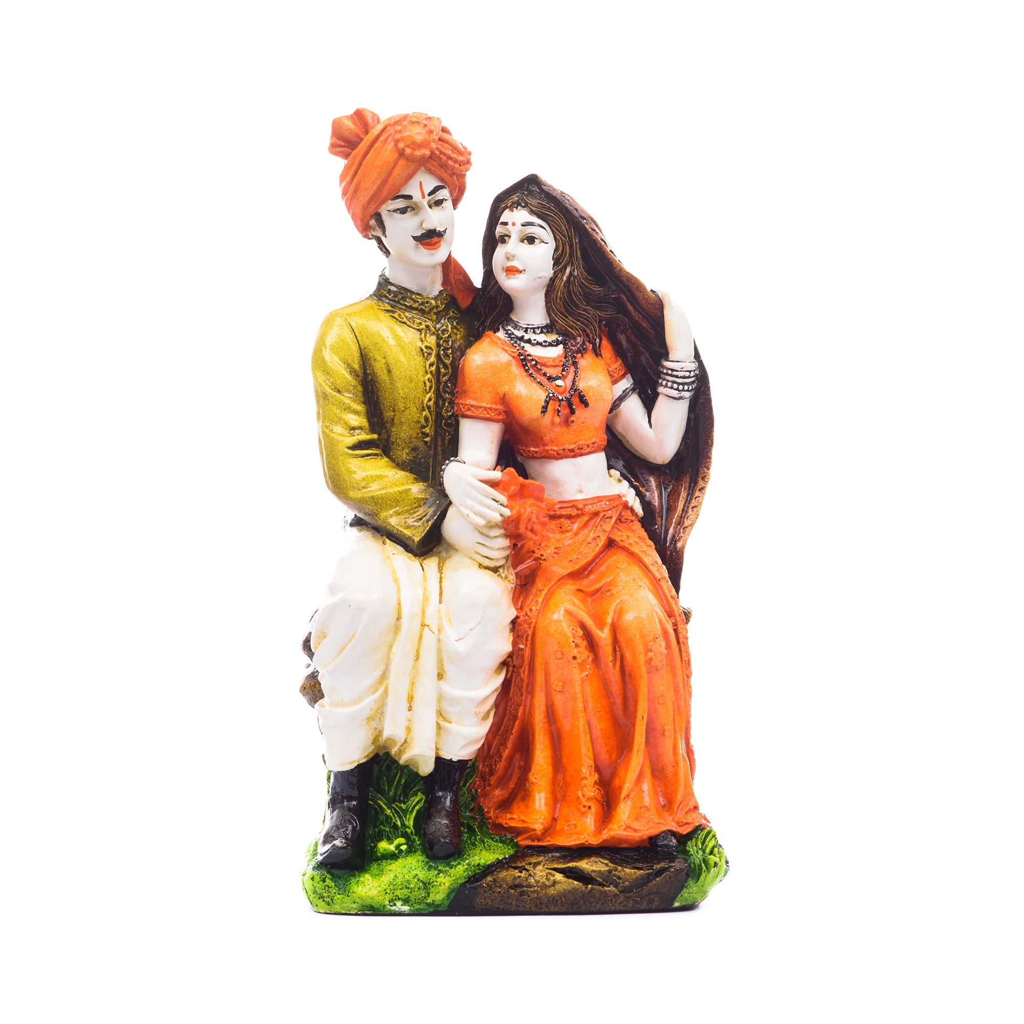 Polyresin Rajasthani Man And Women Statue Decorative Human Figurines Home Decor Showpiece