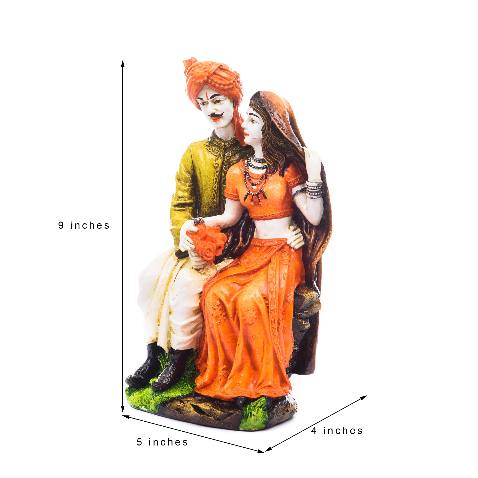 Polyresin Rajasthani Man And Women Statue Decorative Human Figurines Home Decor Showpiece 1