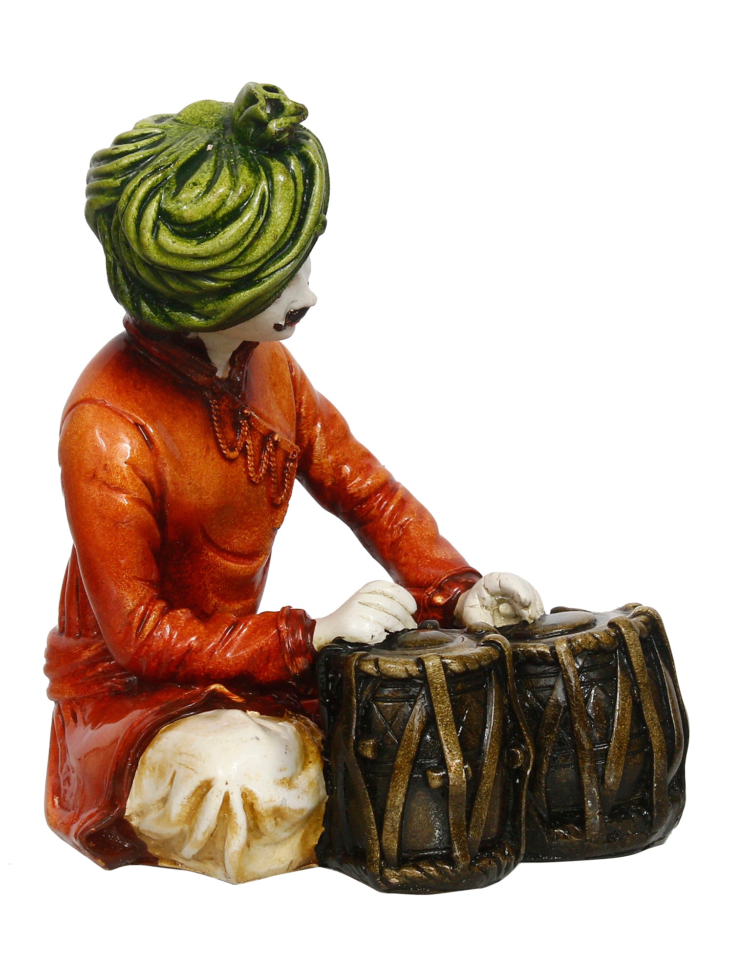 Polyresin Rajasthani Musician Men Statue Playing Tabla Human Figurines Home Decor Showpiece 4