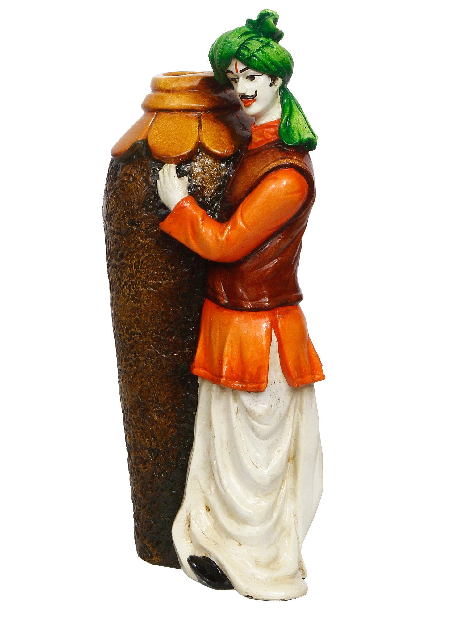 Rajasthani Men with Flower Pot Decorative Handcrafted Polyresin Showpiece 4
