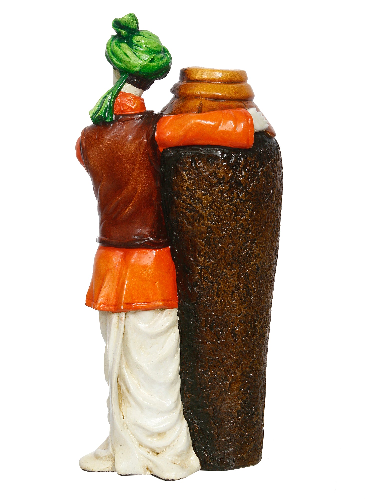 Rajasthani Men with Flower Pot Decorative Handcrafted Polyresin Showpiece 5