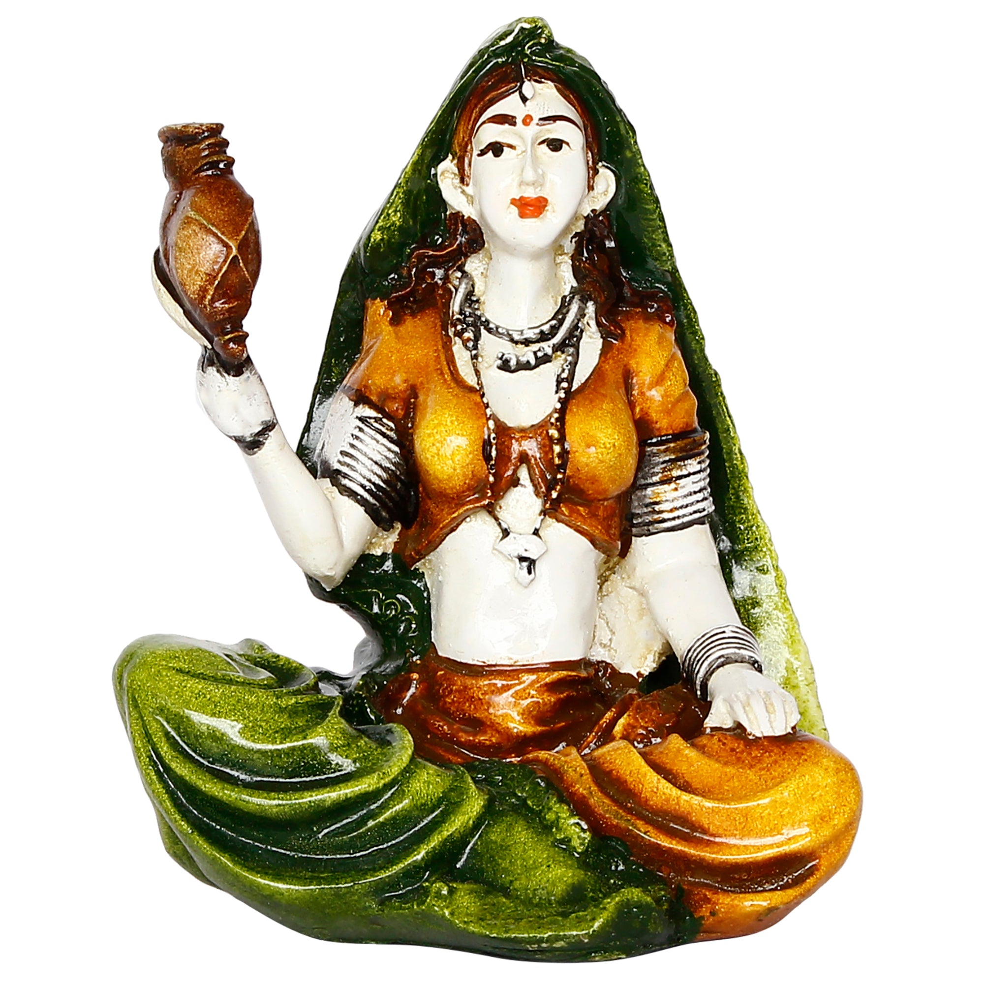 Colorful Rajasthani Lady Playing Musical Instrument Handcrafted Decorative Polyresin Showpiece 2
