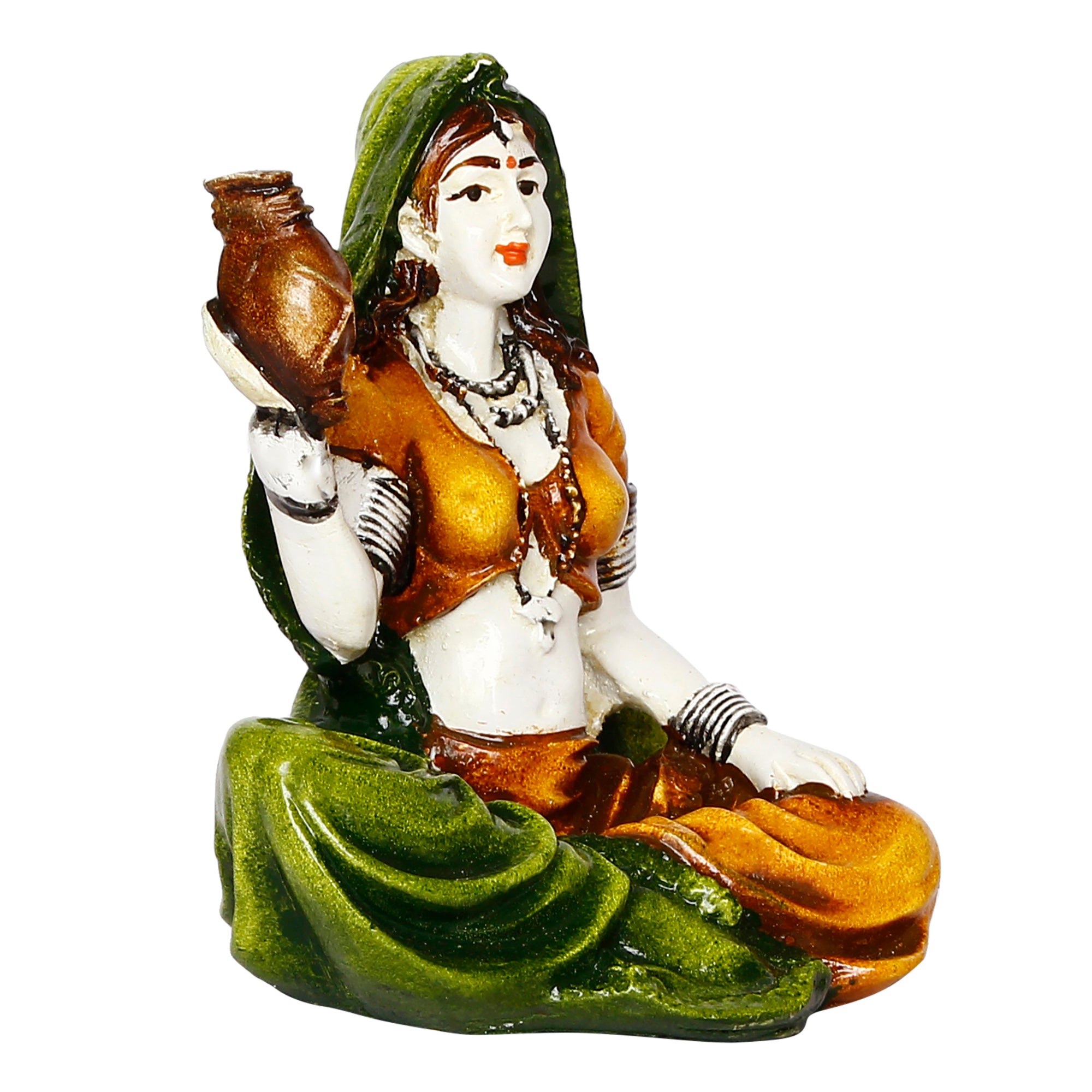 Colorful Rajasthani Lady Playing Musical Instrument Handcrafted Decorative Polyresin Showpiece 5