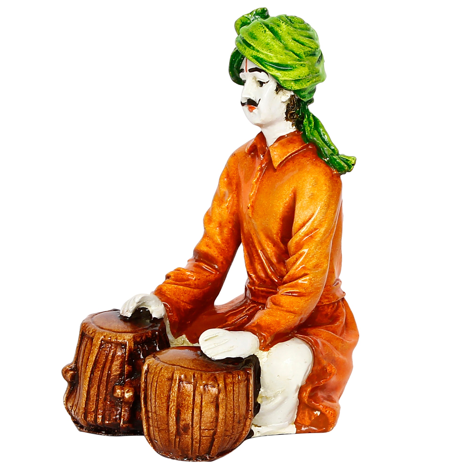 Polyresin Rajasthani Musician Men Statue Playing Tabla Human Figurines Home Decor Showpiece 5