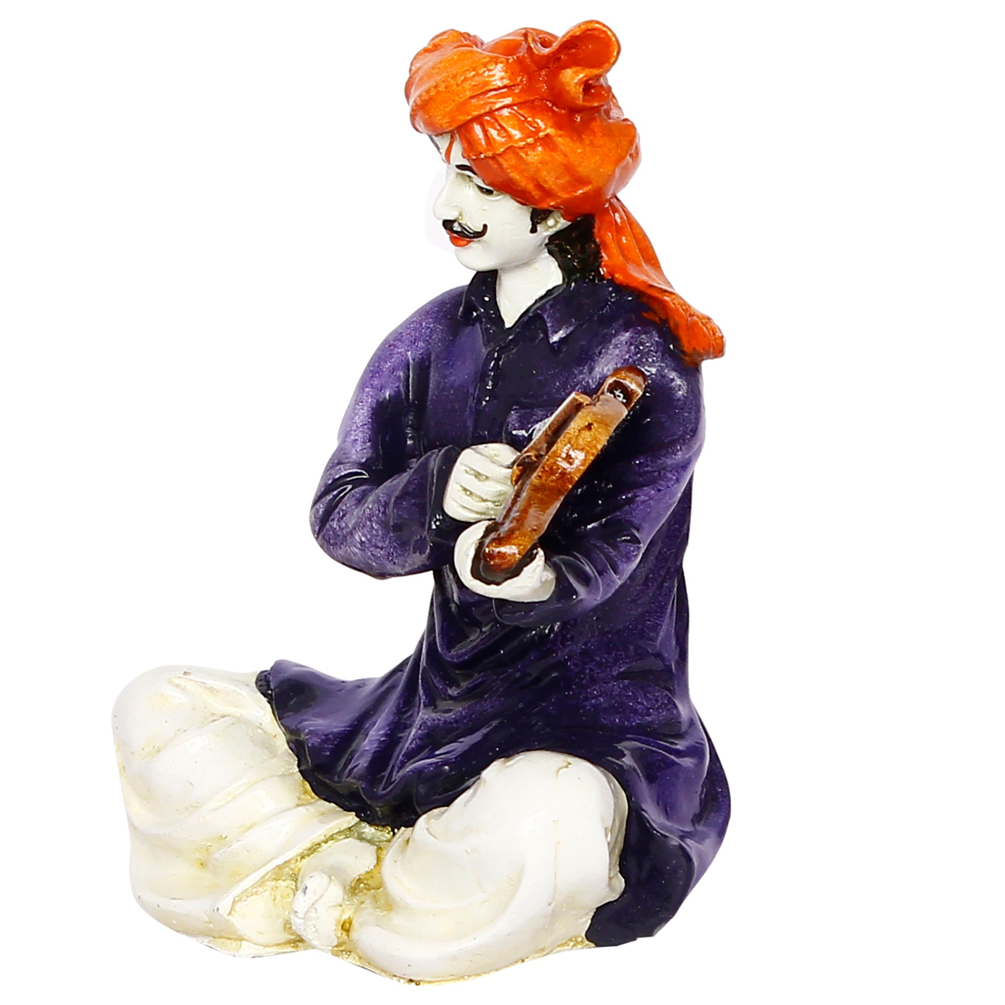 Polyresin Rajasthani Musician Men Statue Playing Violin Human Figurines Home Decor Showpiece 5