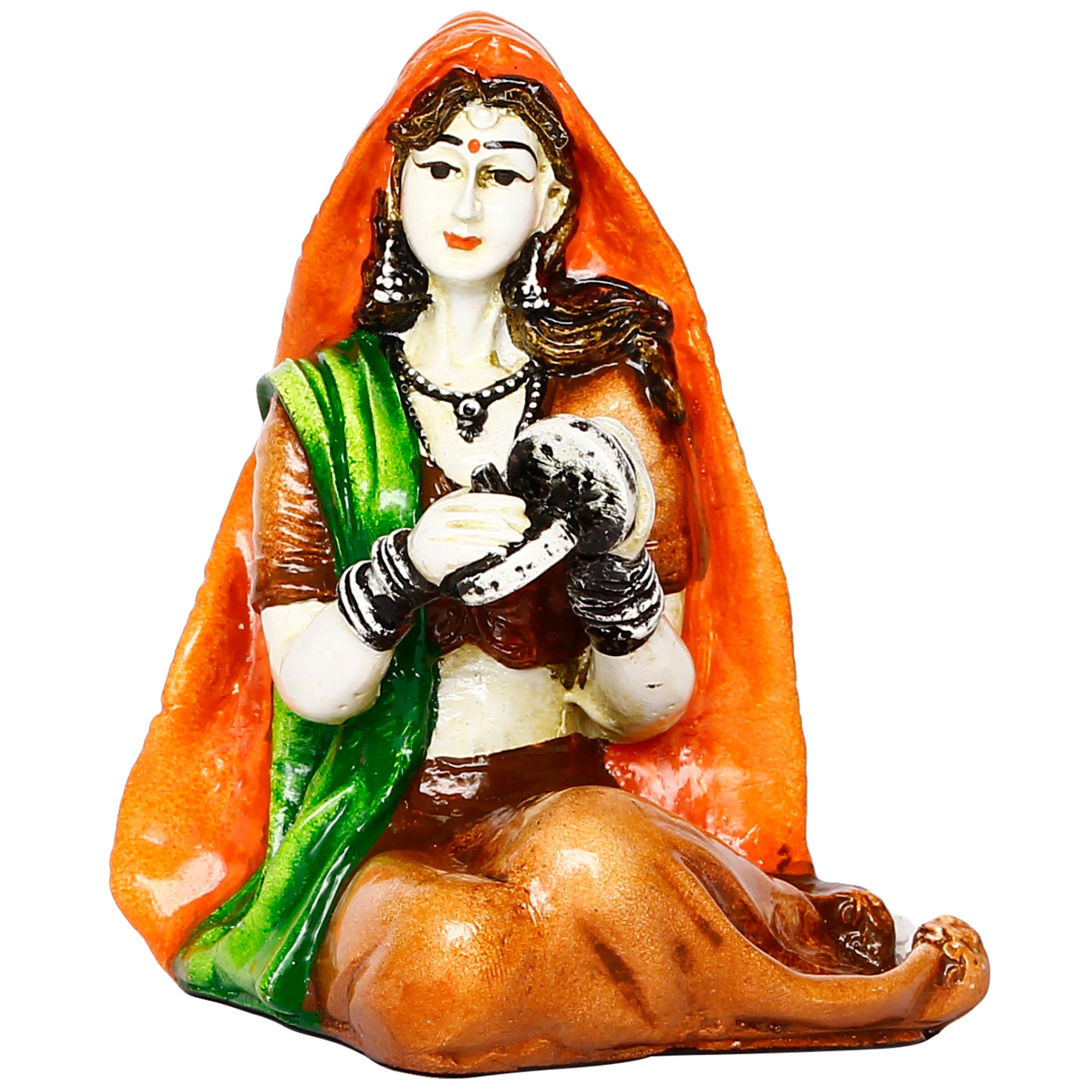 Polyresin Rajasthani Women Statue Handcrafted Human Figurine Decorative Showpiece 2