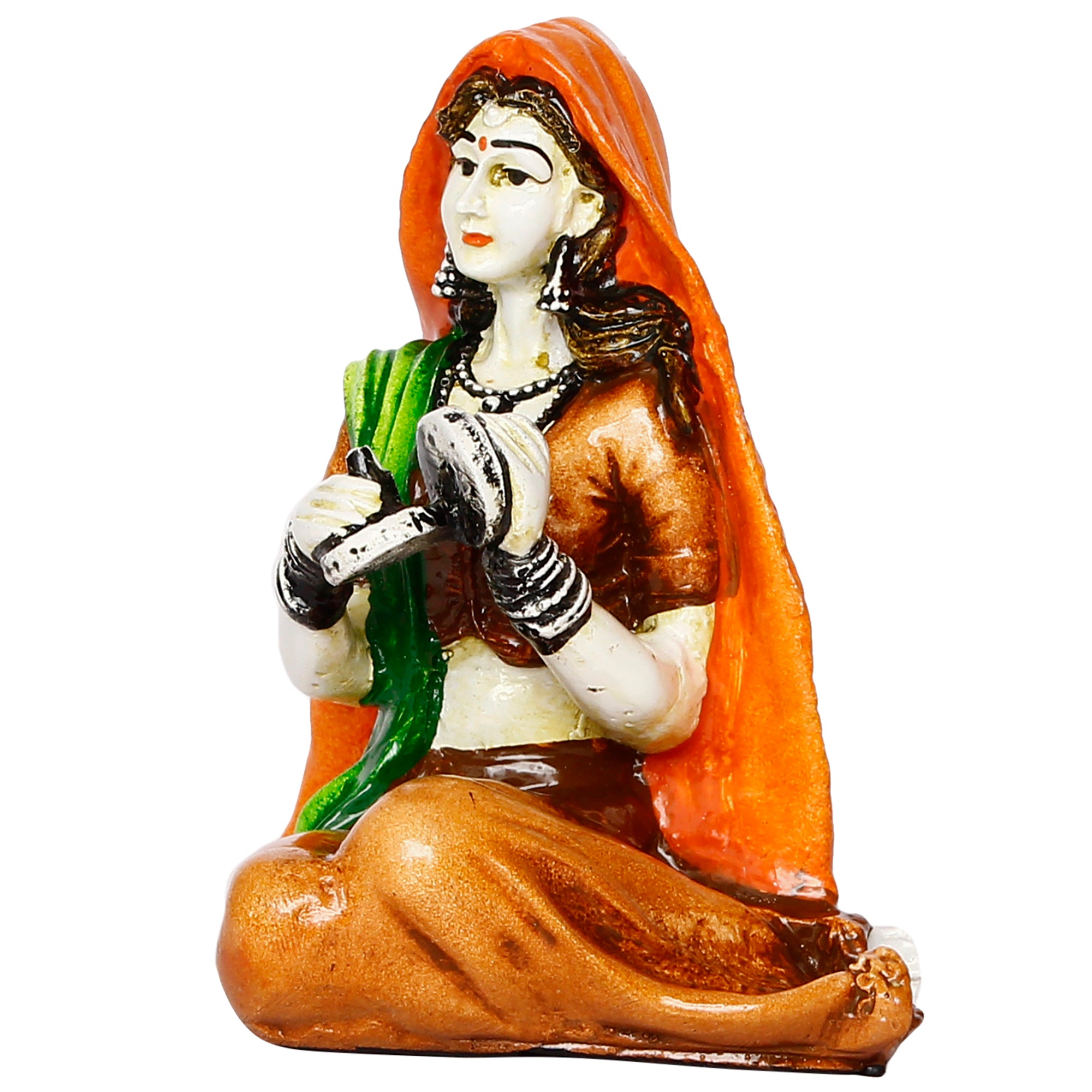 Polyresin Rajasthani Women Statue Handcrafted Human Figurine Decorative Showpiece 4