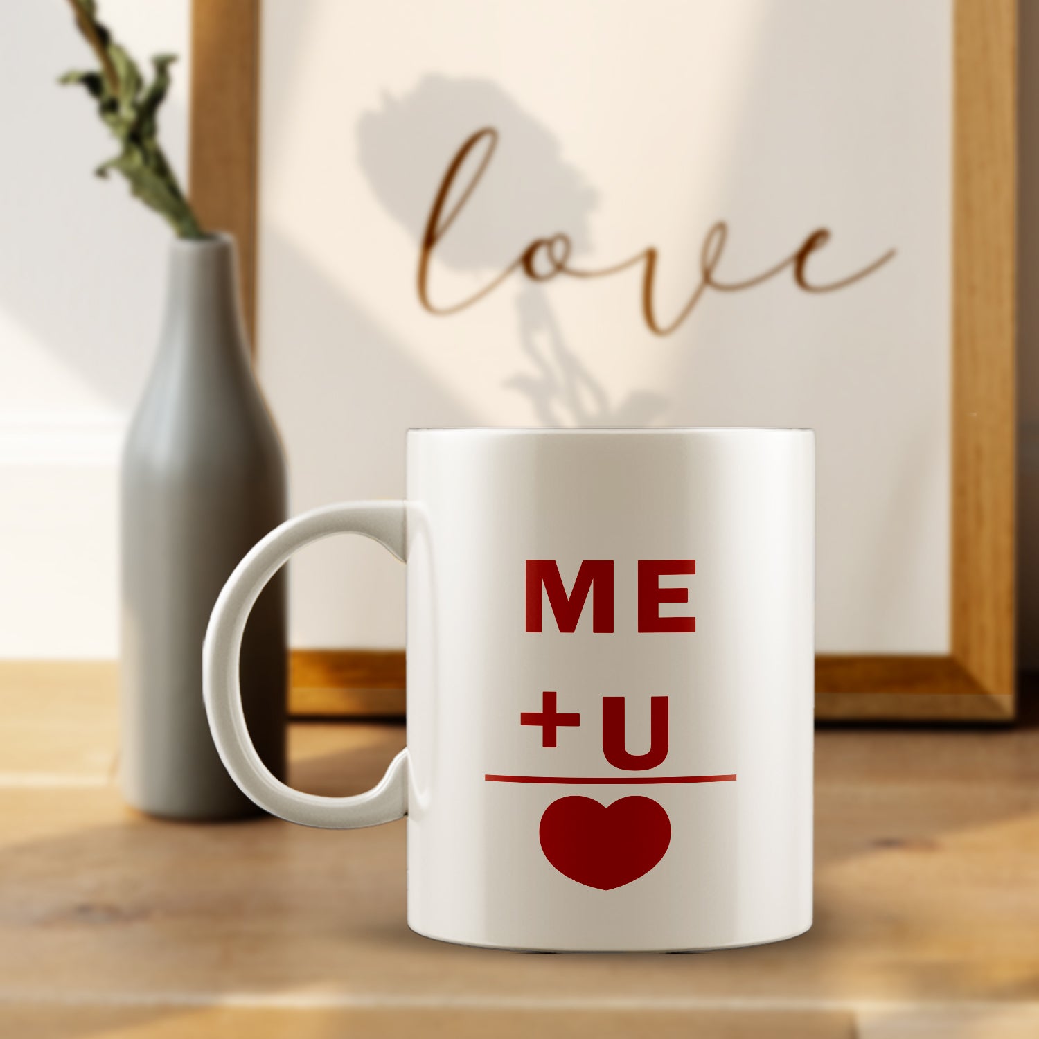 "Me+ U" Valentine Love theme Ceramic Coffee Mug 1