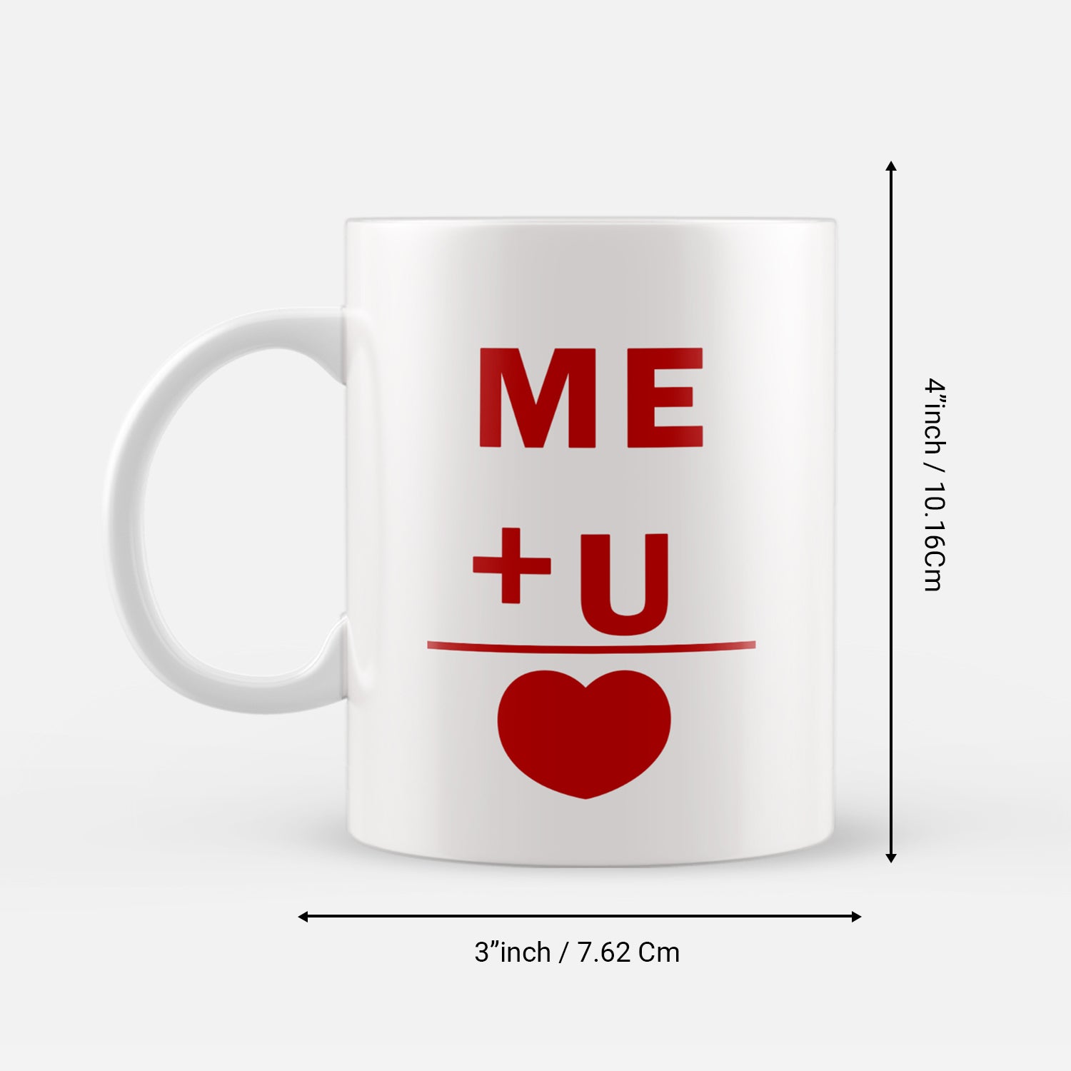 "Me+ U" Valentine Love theme Ceramic Coffee Mug 3