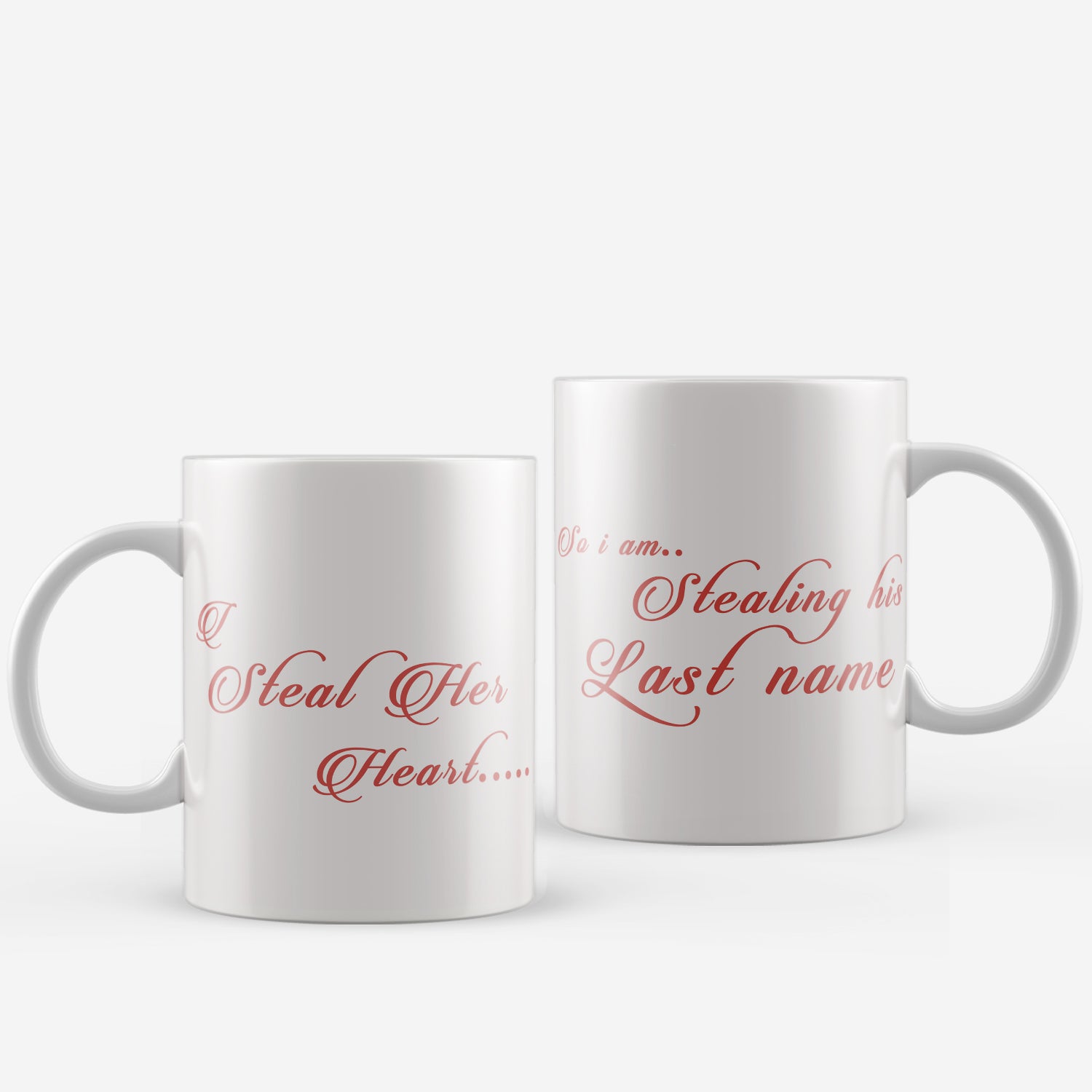Set of 2 Valentine Love theme Ceramic Coffee Mugs 2