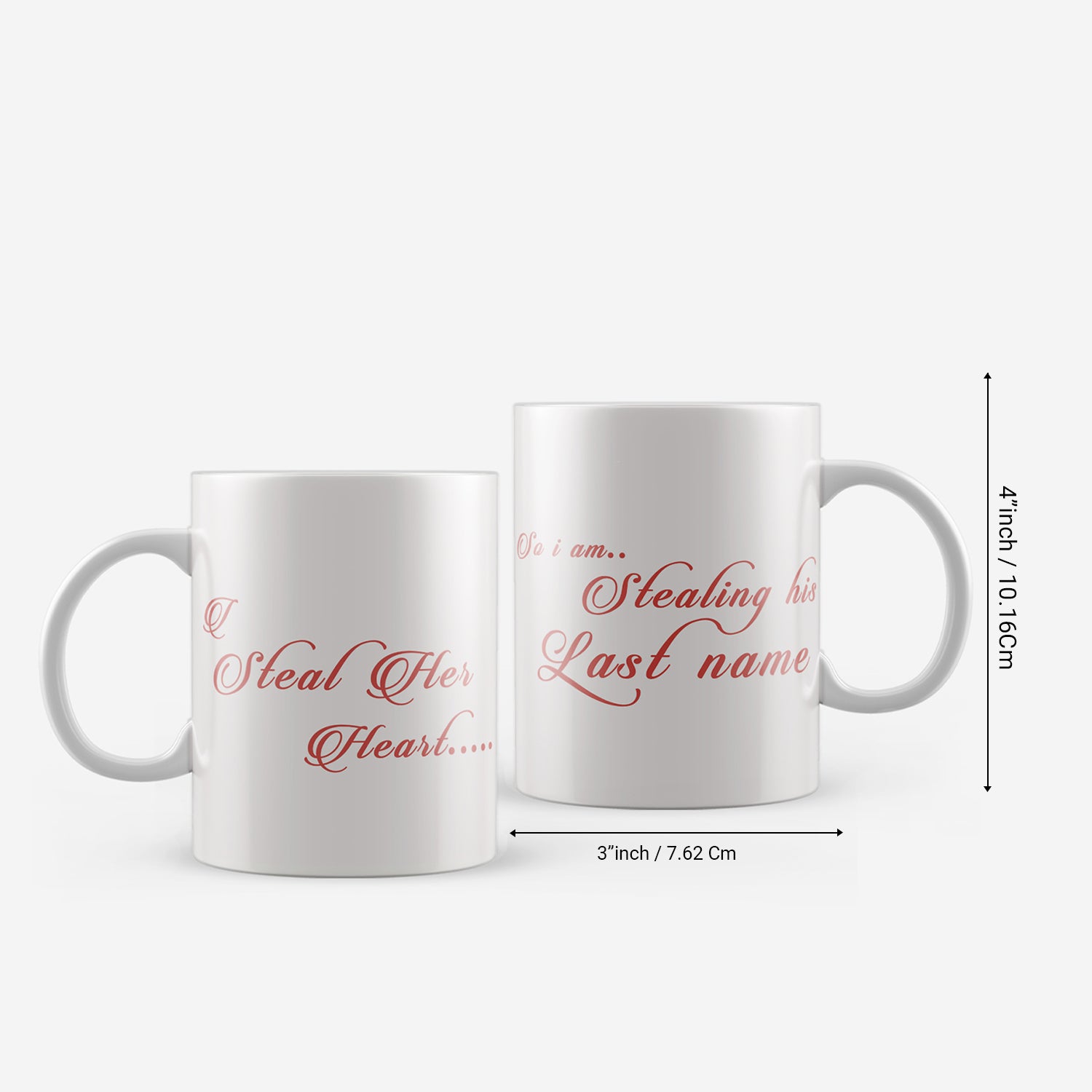 Set of 2 Valentine Love theme Ceramic Coffee Mugs 3