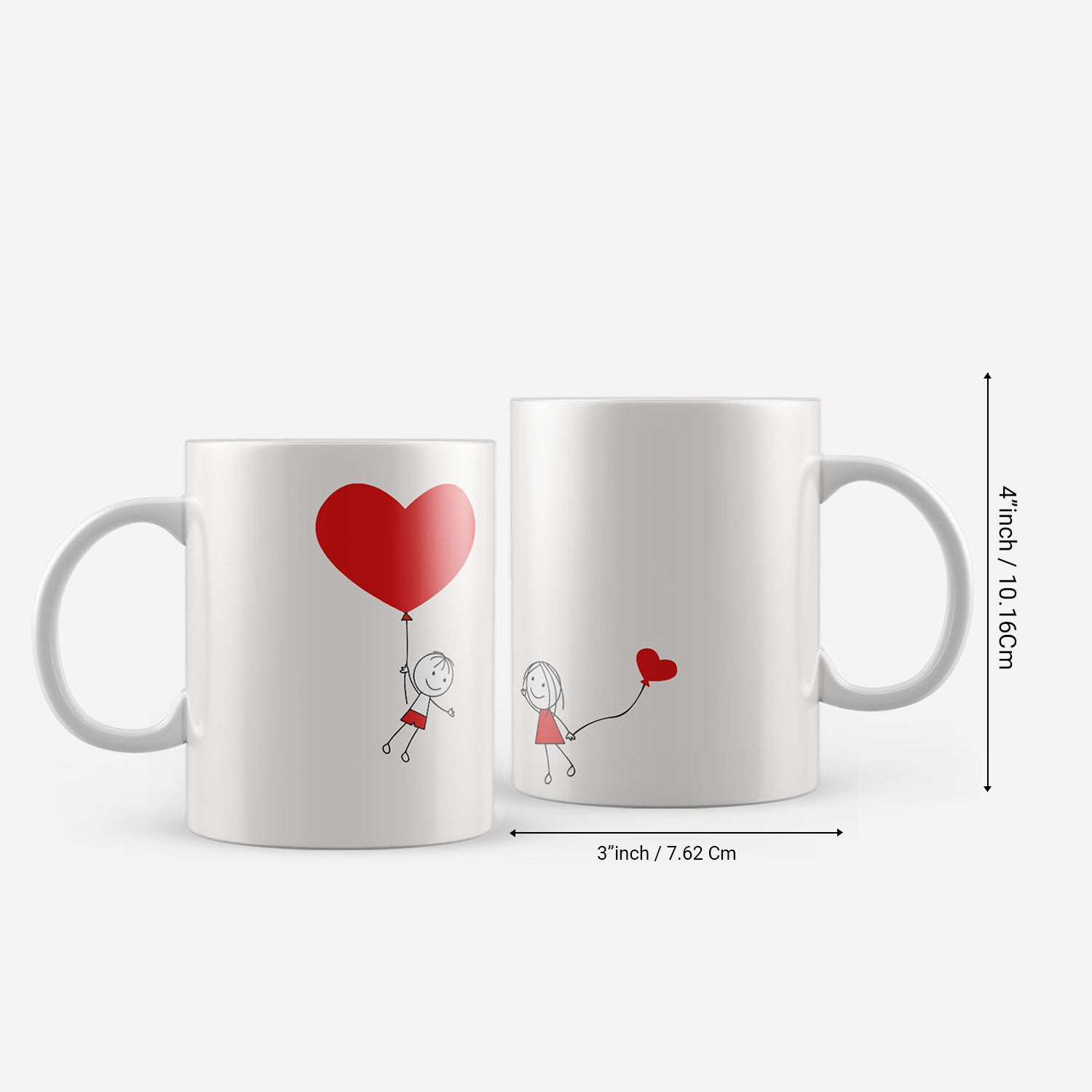 Set of 2 couple line art Valentine Love theme Ceramic Coffee Mugs 3