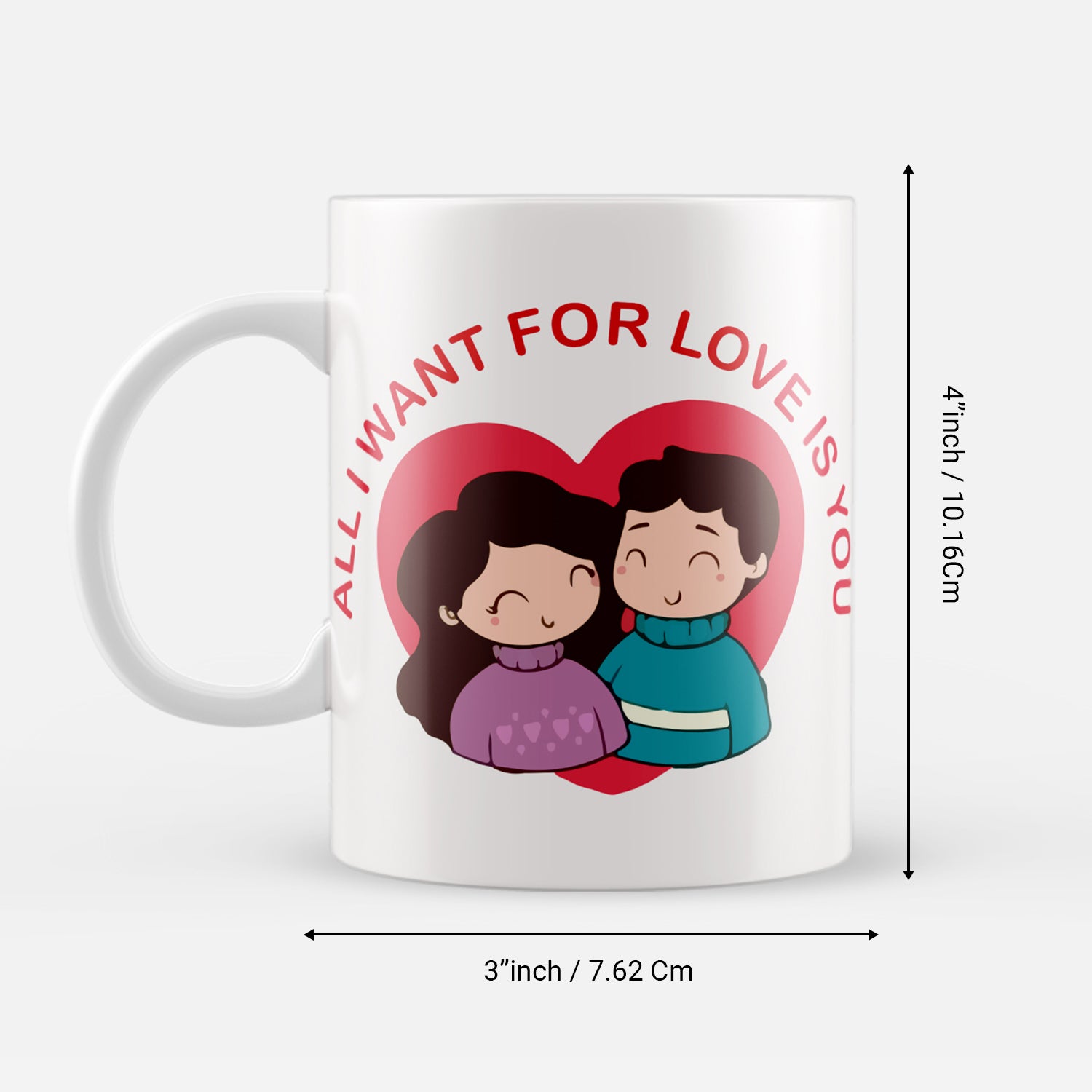 "All I want for Love is you" Valentine Love theme Ceramic Coffee Mug 3