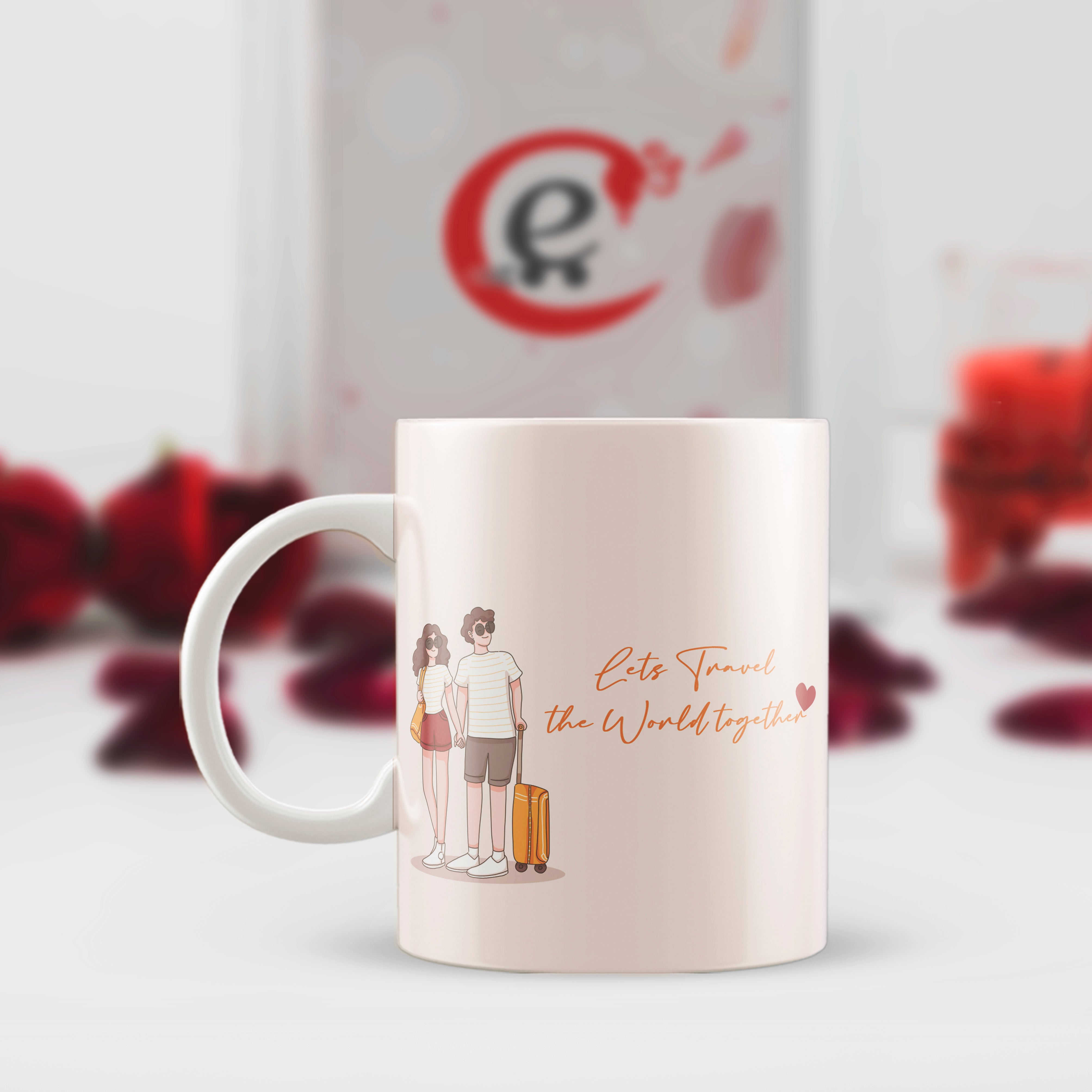 Let Travel the world together Valentine Love theme Ceramic Coffee Mug
