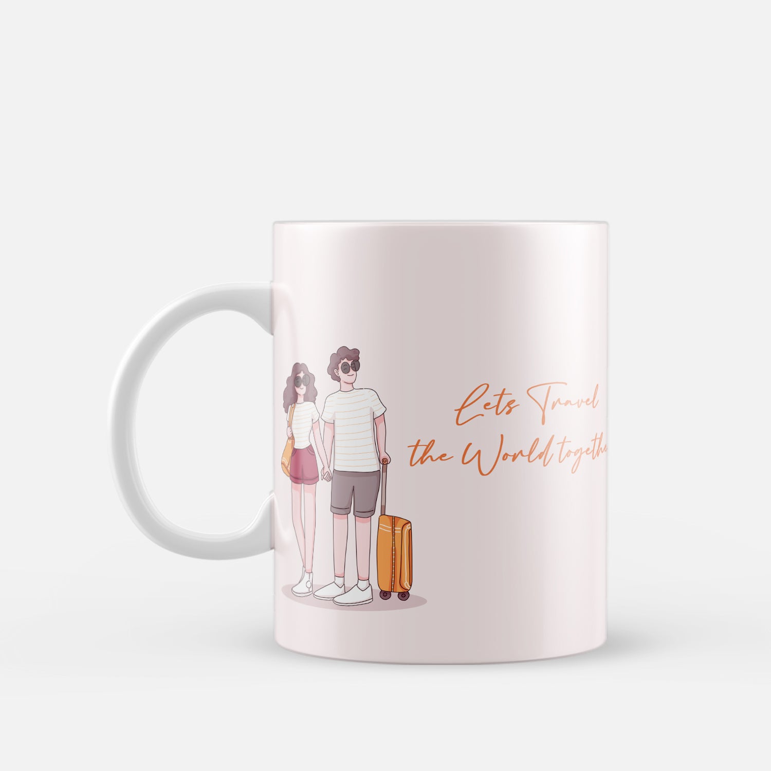 Let Travel the world together Valentine Love theme Ceramic Coffee Mug 2
