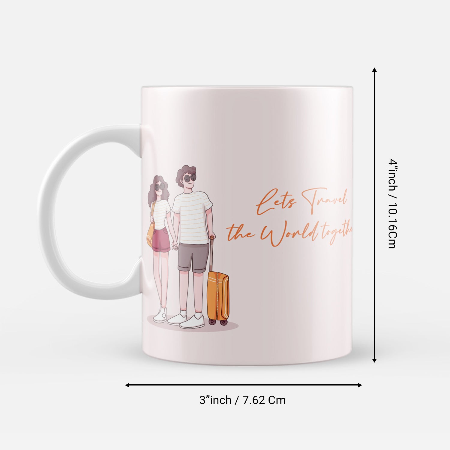 Let Travel the world together Valentine Love theme Ceramic Coffee Mug 3