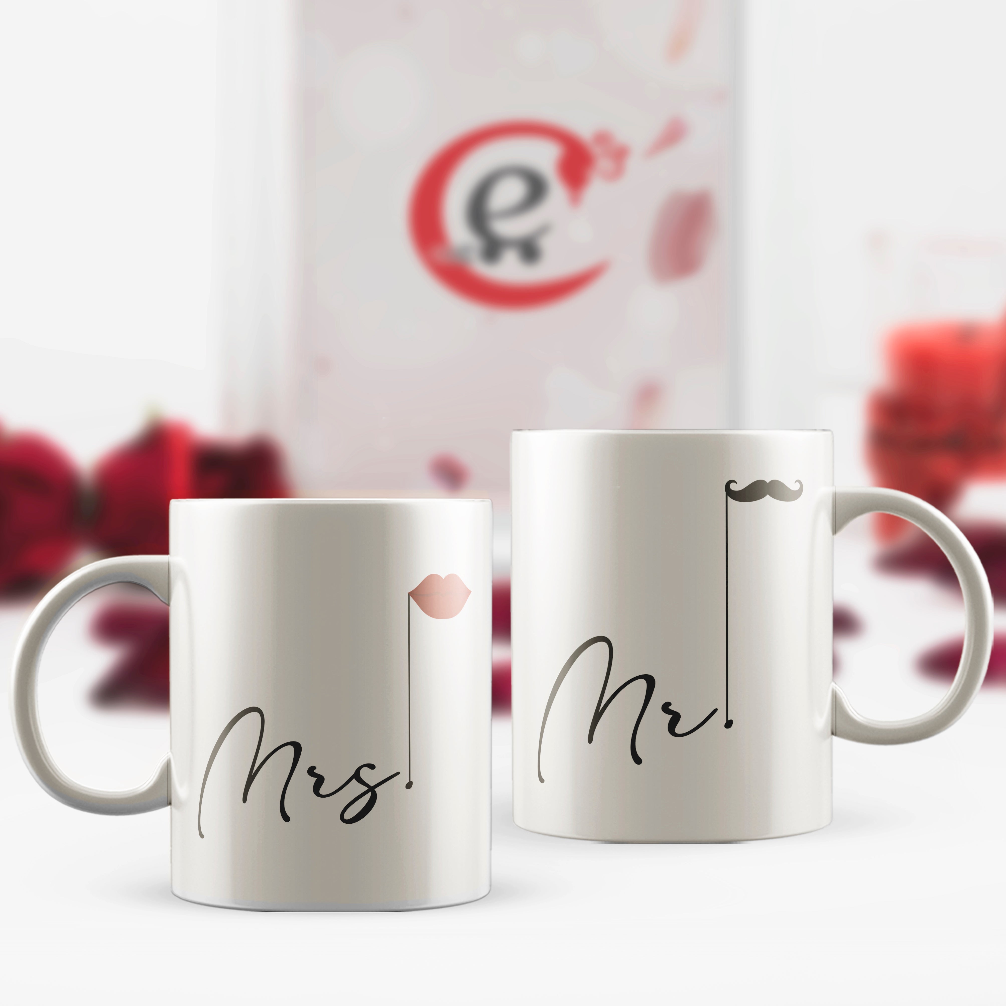 Mrs and Mr Valentine Love theme Ceramic Coffee Mugs