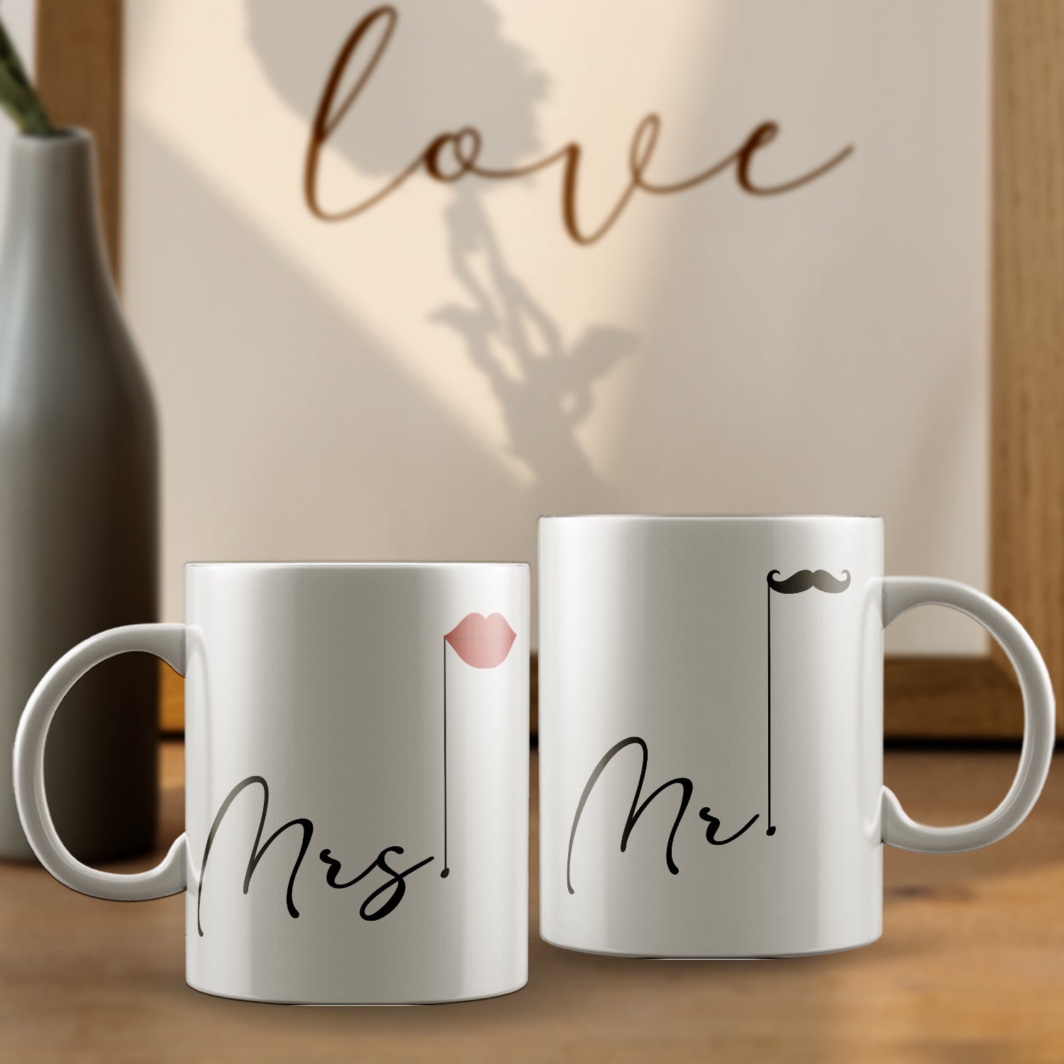 Mrs and Mr Valentine Love theme Ceramic Coffee Mugs 1