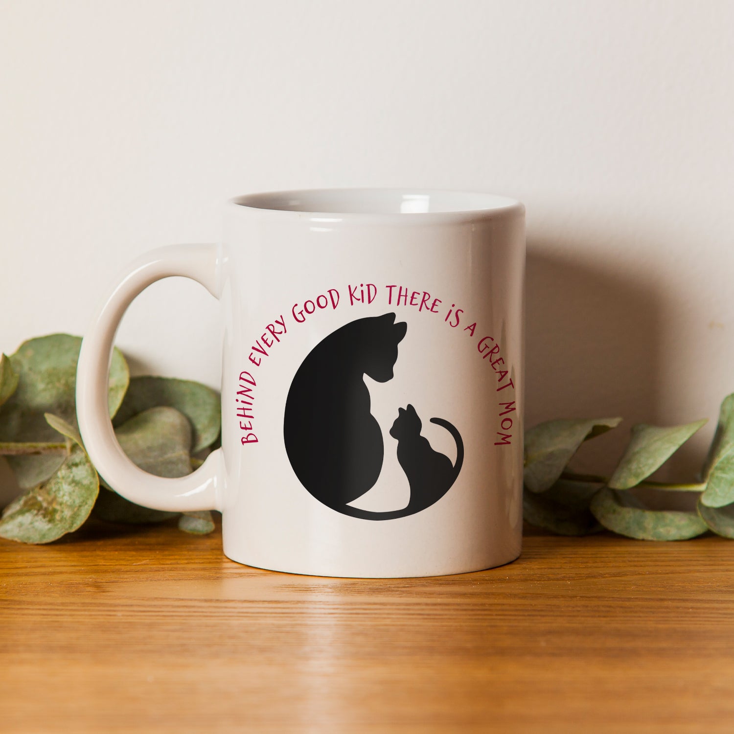 "Behind every good kid there is a great mom" Mother's Day theme Ceramic Coffee Mugs 1