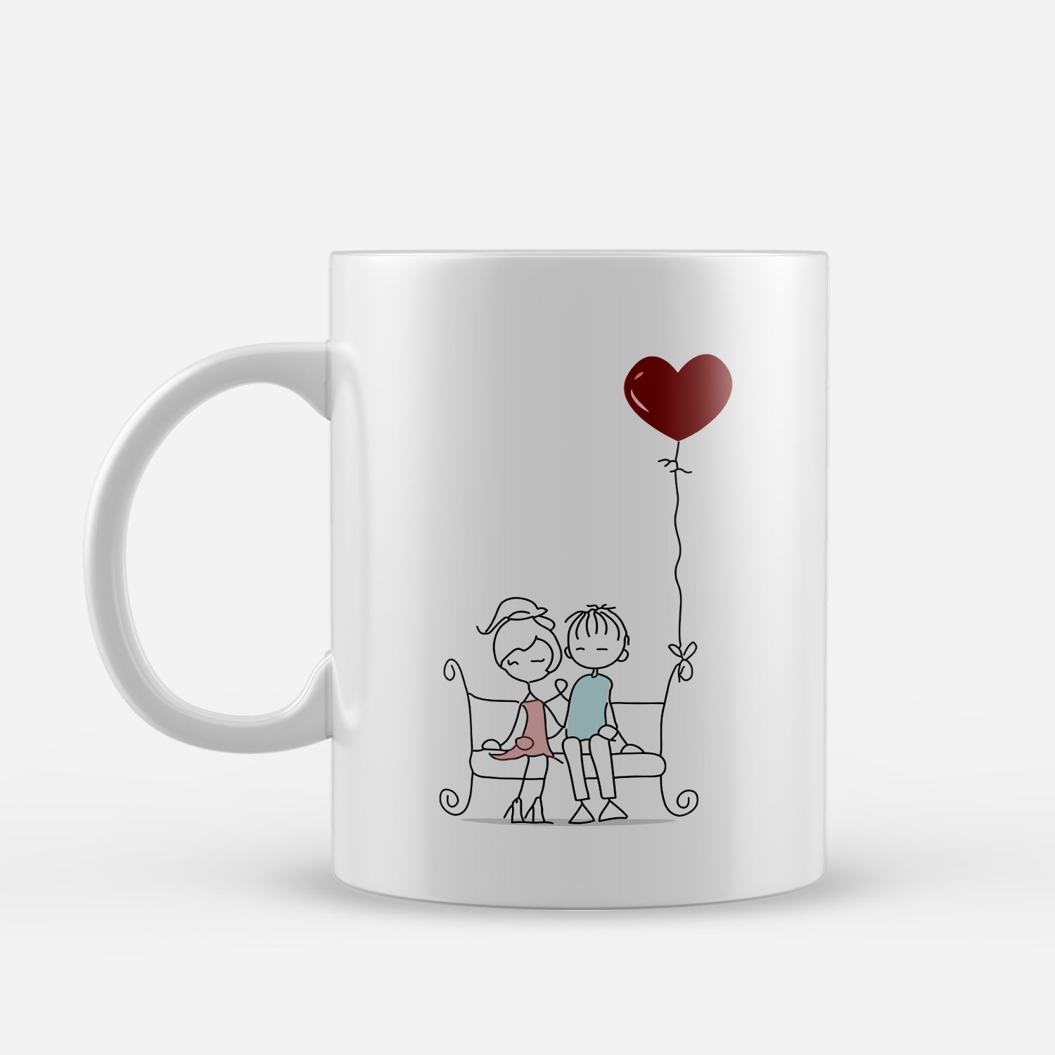 Love doodle art Valentine Love theme Ceramic Coffee Mugs 2
