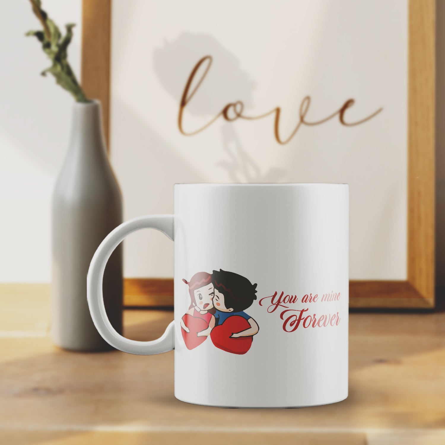"You are Mine Forever" Valentine Love theme Ceramic Coffee Mugs 1