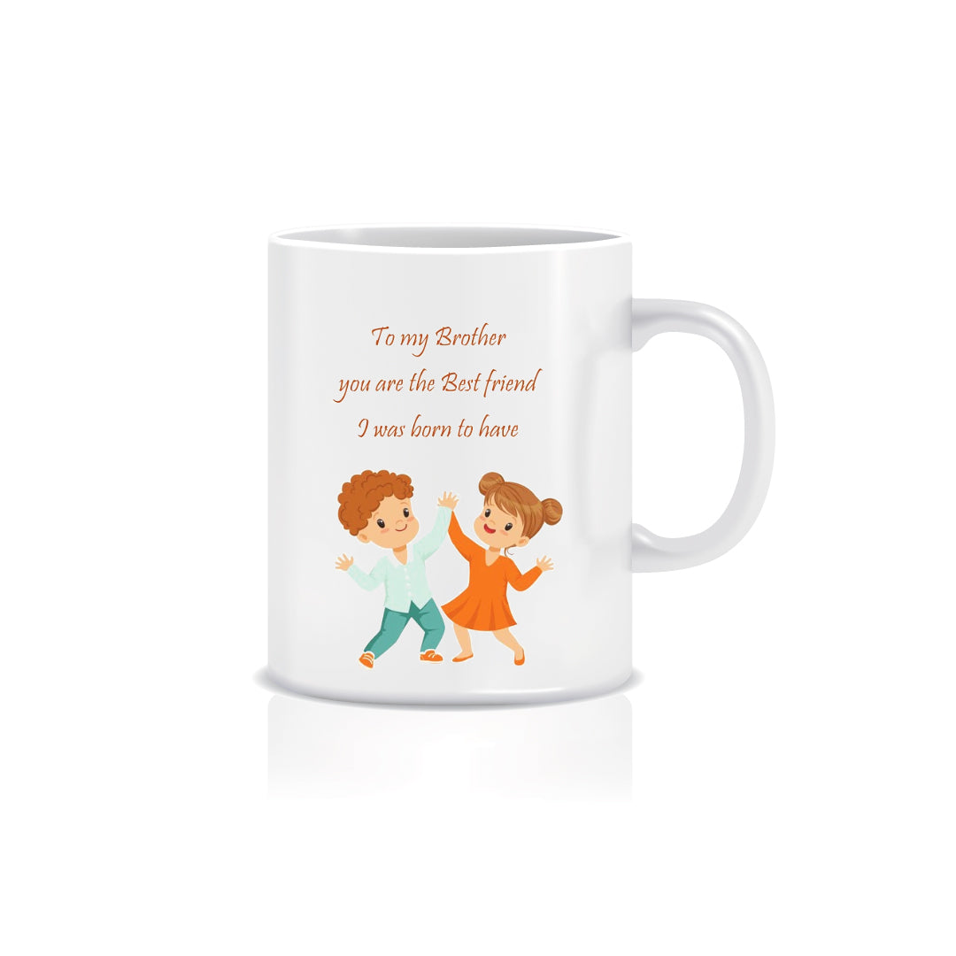 Designer Handcrafted Stone Pearl Rakhi with Mug for Brother and Roli Chawal Pack, Best Wishes Greeting Card 2