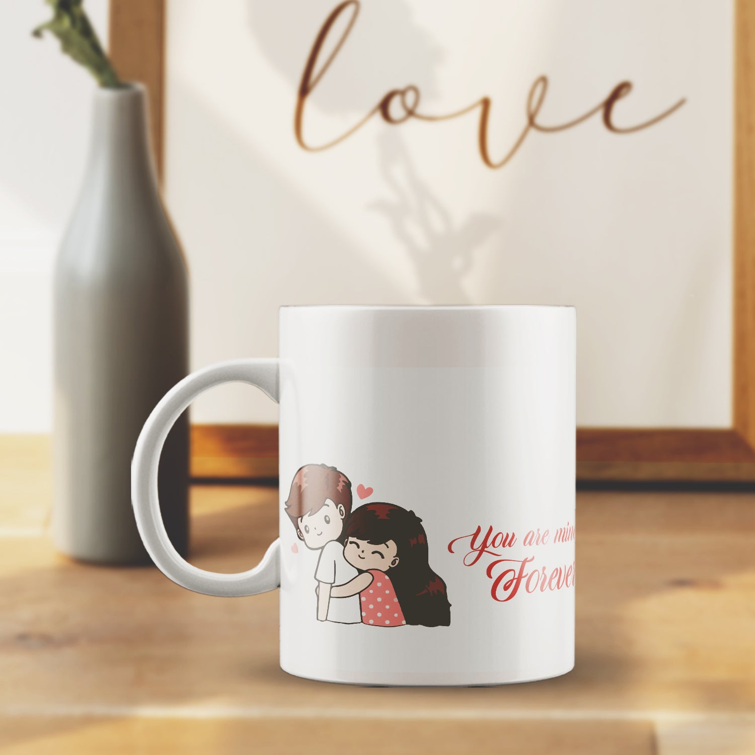 "You are mine Forever" Valentine Love theme Ceramic Coffee Mug 1