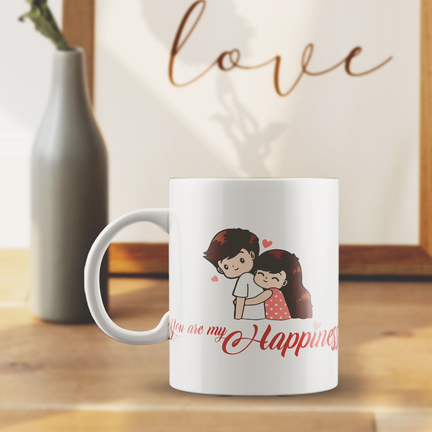 "You are My Happiness" Valentine Love theme Ceramic Coffee Mug 1