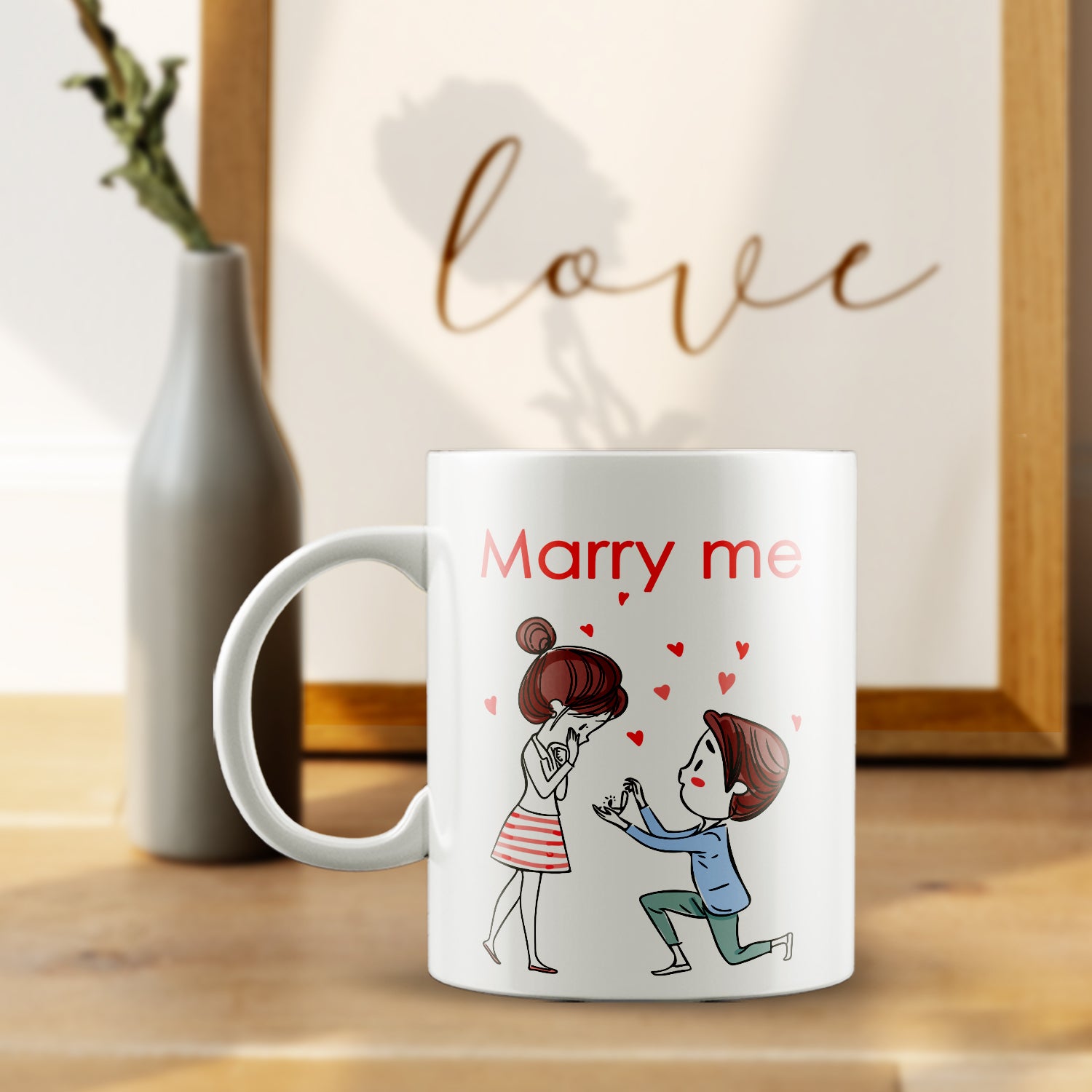 "Marry Me" Valentine Love theme Ceramic Coffee Mug 1