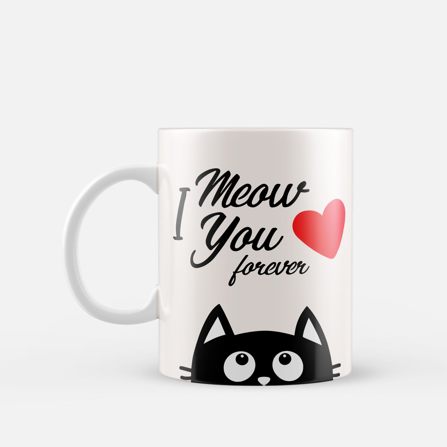 "I Meow you Forever" Valentine Love theme Ceramic Coffee Mug 2