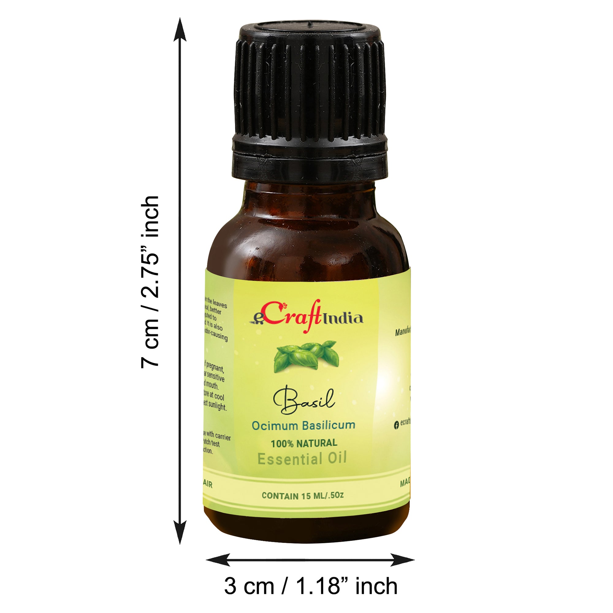 Basil 100% 15ML Natural Essential Oil for Skin & Hair 3